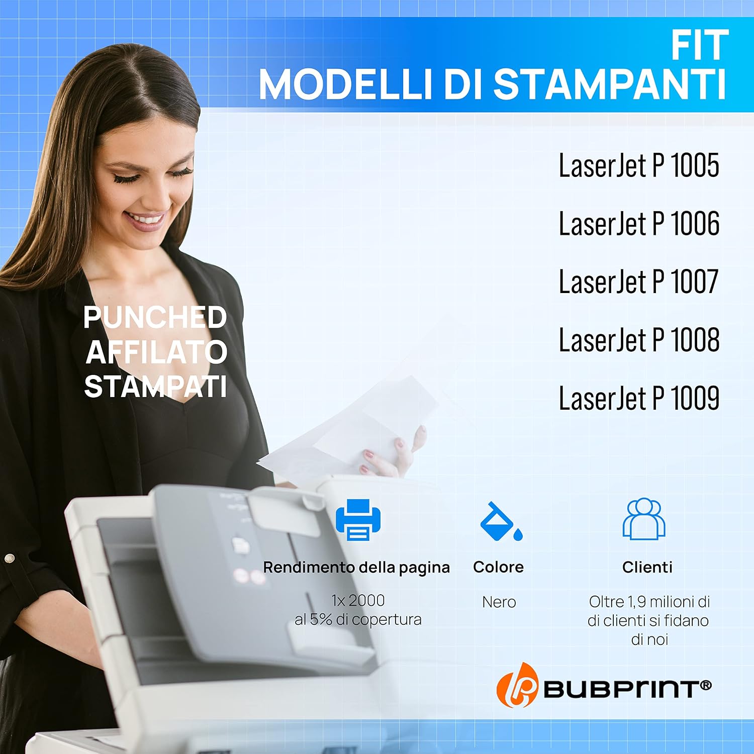 Thumbnail 1 de Cartuccia Toner Bubprint 35A CB435A compatibile per HP LaserJet P1005/P1006/P1007/P1008/P1009 – Nero, 2000 pagine