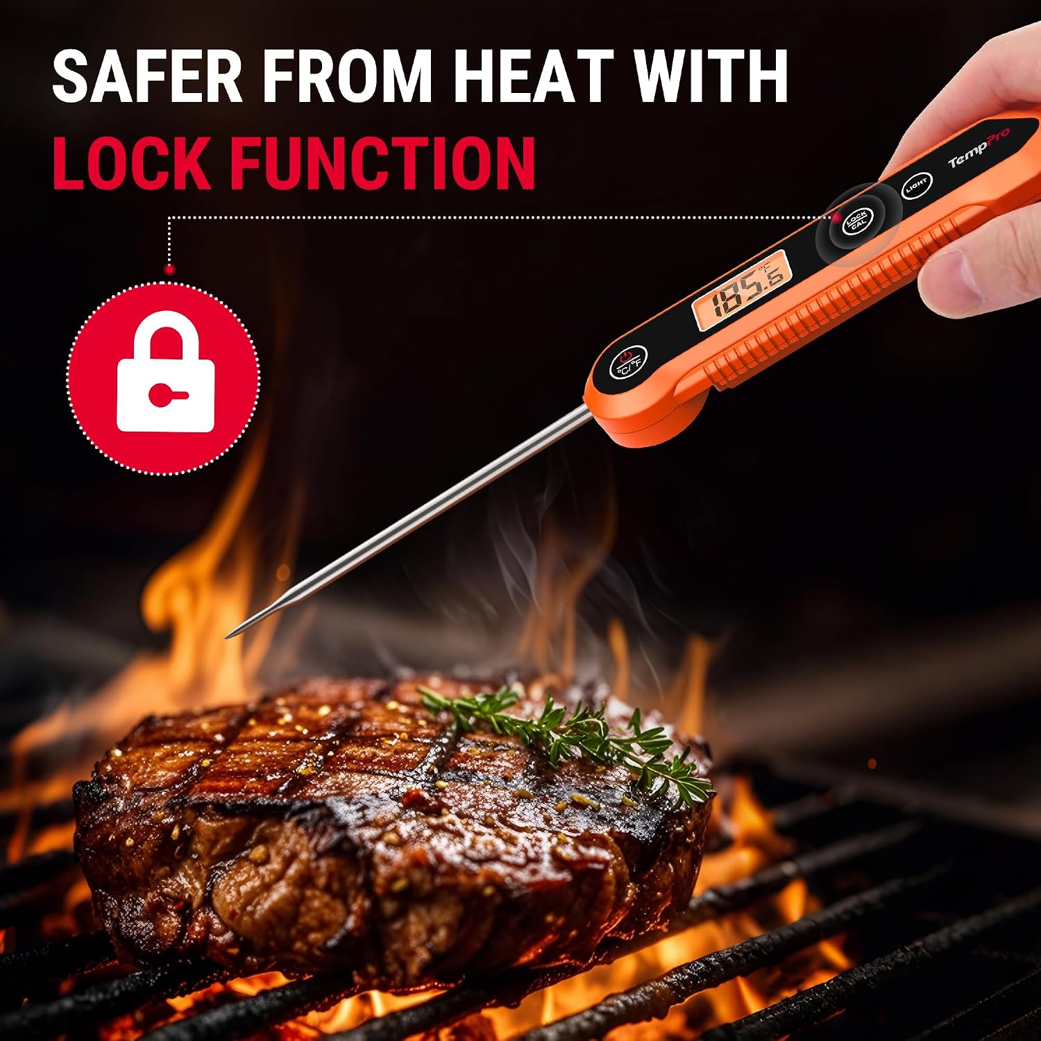 Thumbnail 6 de TempPro digital meat thermometer with 3.9-inch probe