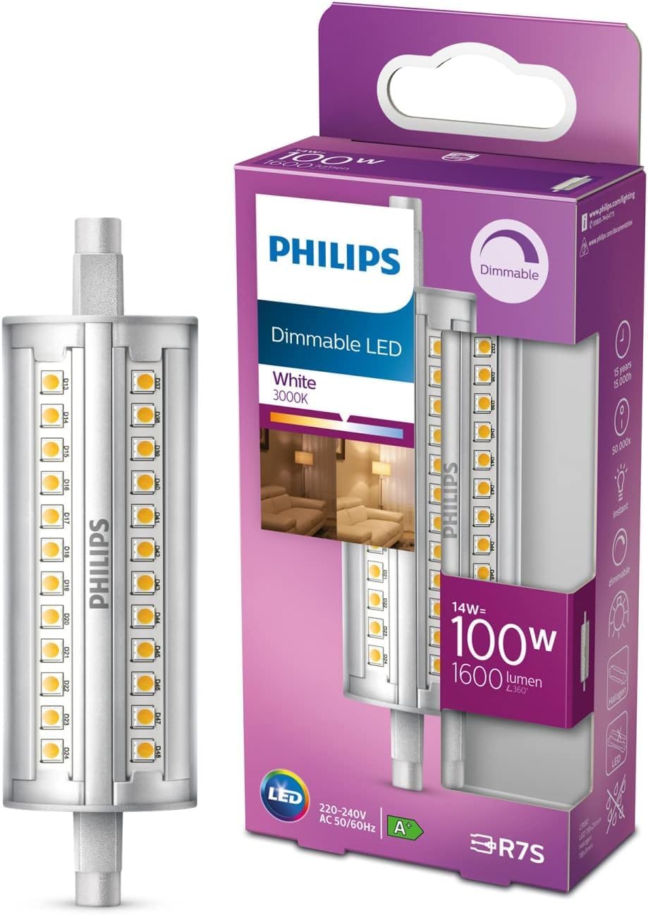 Imagen de Philips Stab-LED R7S Lampe 118 mm – 100 W, dimmbar, neutralweißes Licht en OfertitasTOP
