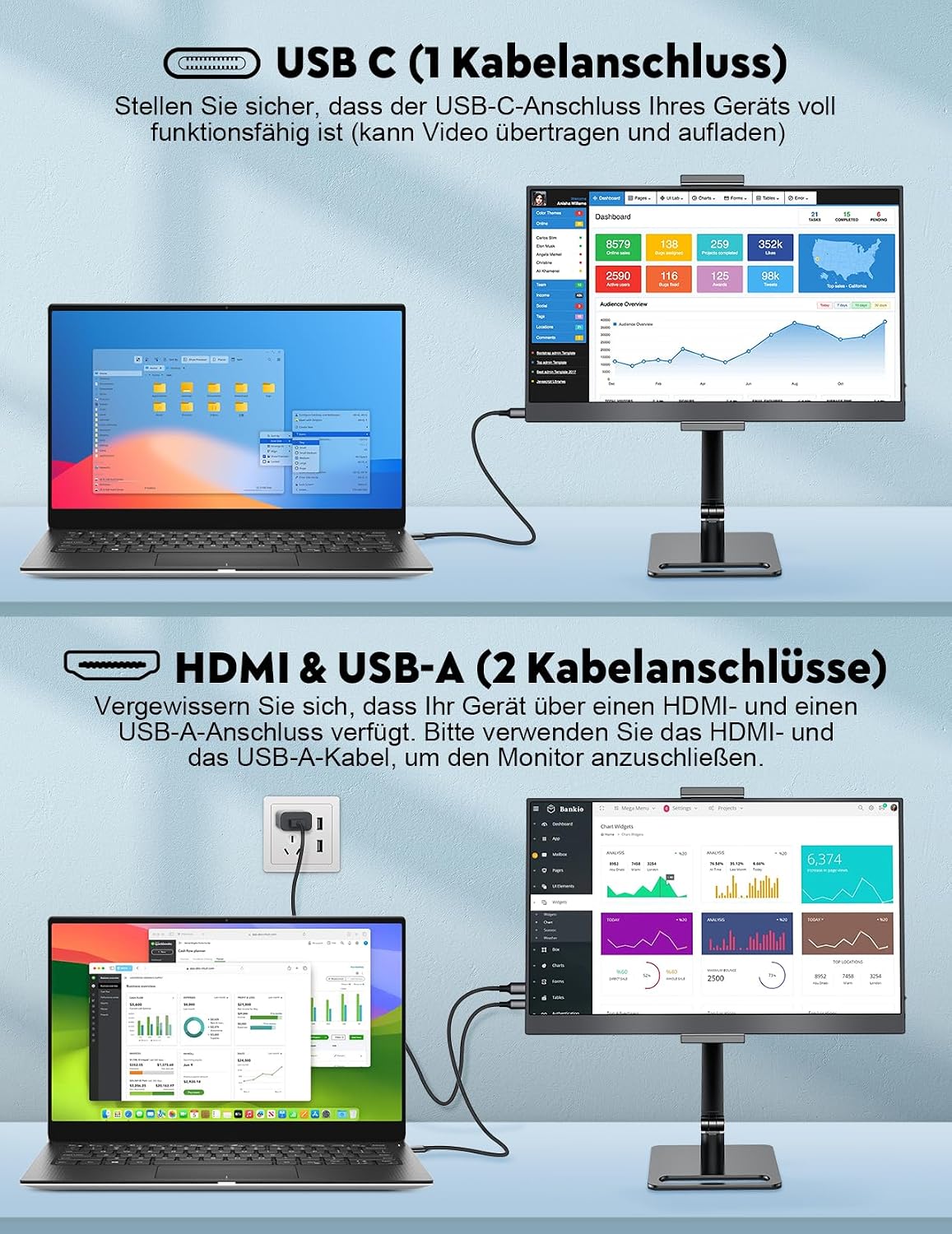 Detalle 2 de MAGICRAVEN Tragbarer Monitor 15,6" 1080p