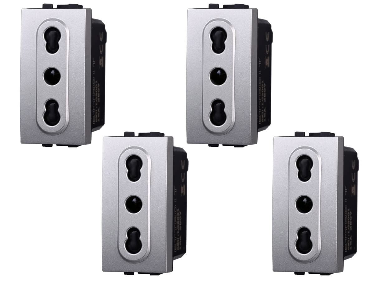 Thumbnail 6 de Presa Bipasso Bivalente 2P+T 10/16A 250V compatibile con Bticino Living Light — Bianco (4 pezzi)