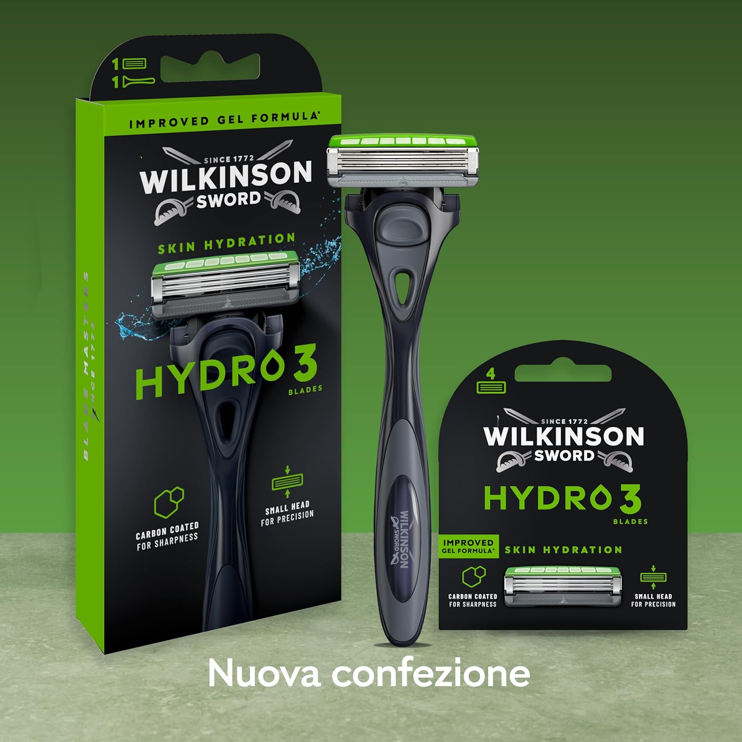 Thumbnail 5 de Wilkinson Sword Hydro 3: rasoio uomo formato convenienza con doppia lubrificazione e lama in carbonio