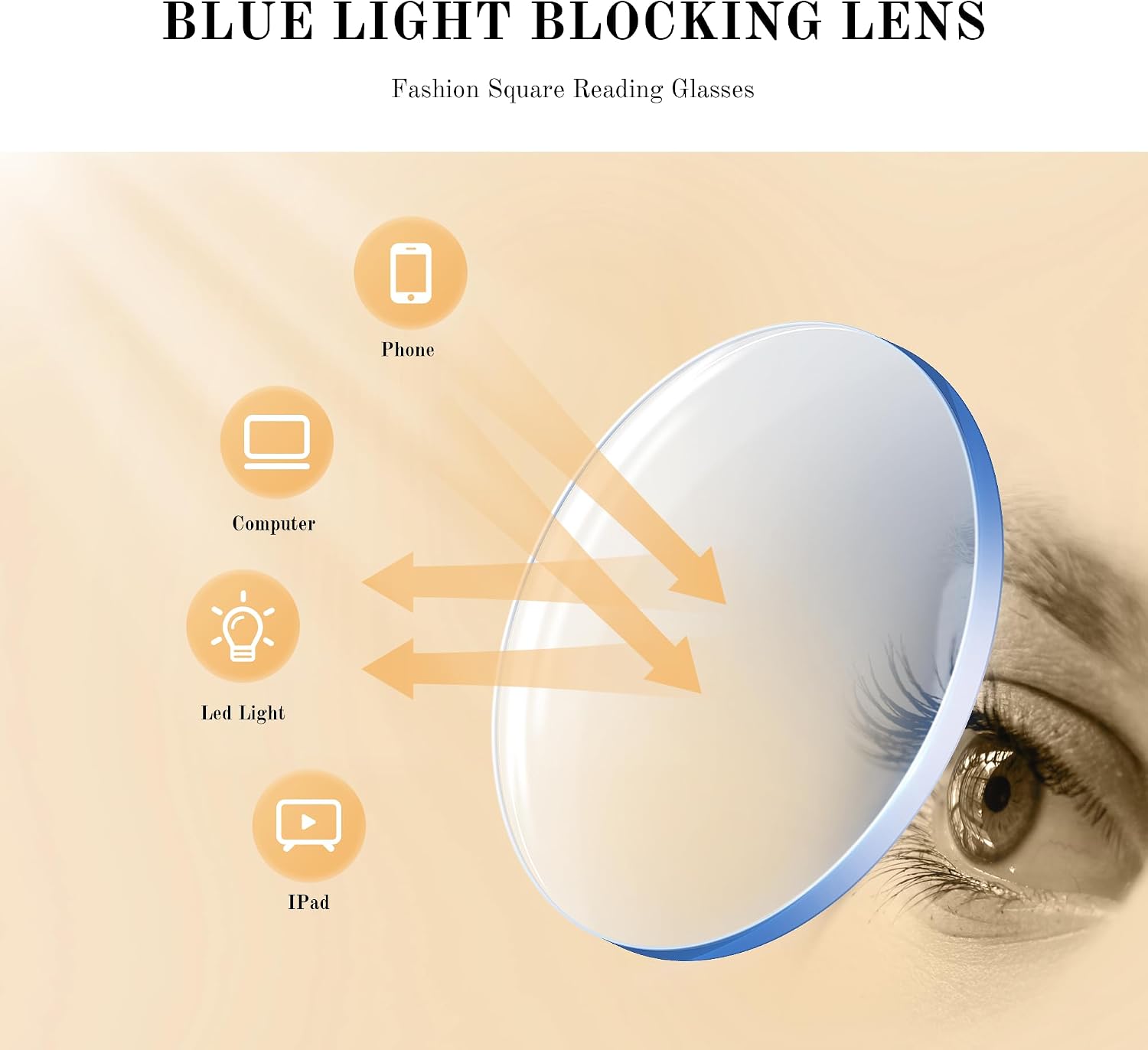 Thumbnail 6 de resjok Women’s Reading Glasses, Square Frames with Blue-Light Lenses