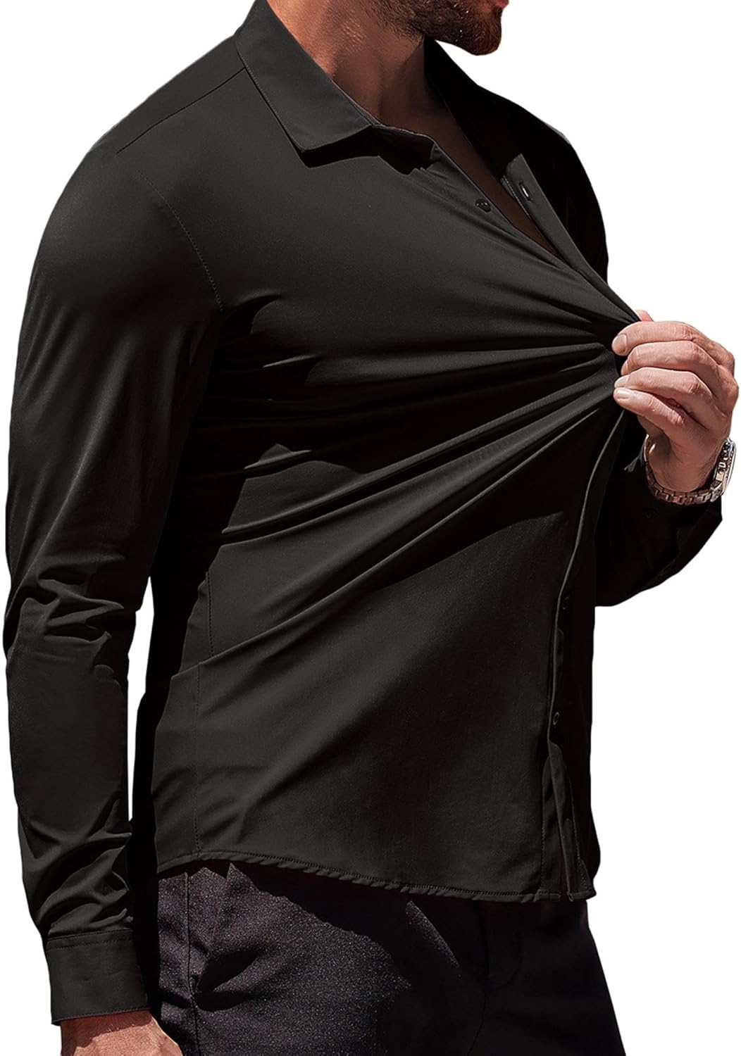 Thumbnail 1 de COOFANDY Men's Muscle Fit Dress Shirt wrinkle-free 👔