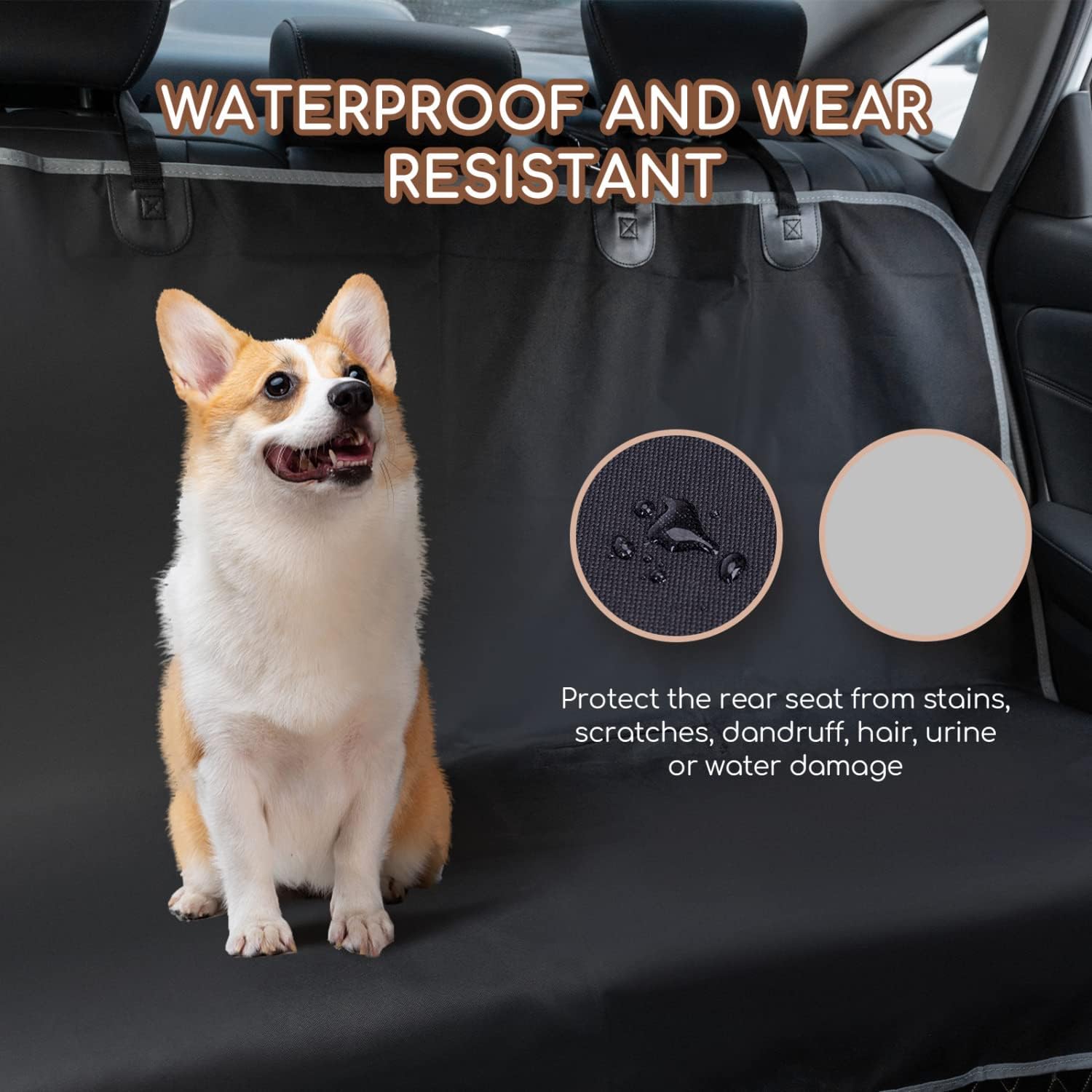 Detalle de Nobleza Housses de sièges pour chiens pour véhicule – oxford imperméable, antidérapante et ajustable
