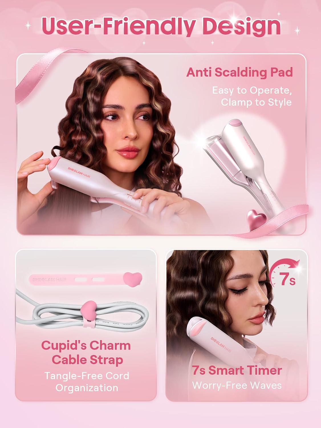 Detalle de SHEGLAM Cupid's Beach Wave Iron 19mm