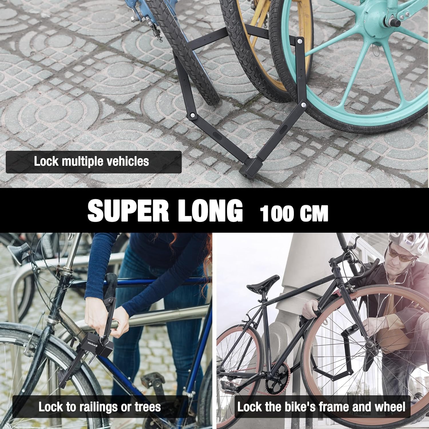 Thumbnail 6 de ValueMax Antivol Vélo Pliant – Serrure robuste 100 cm avec support de montage