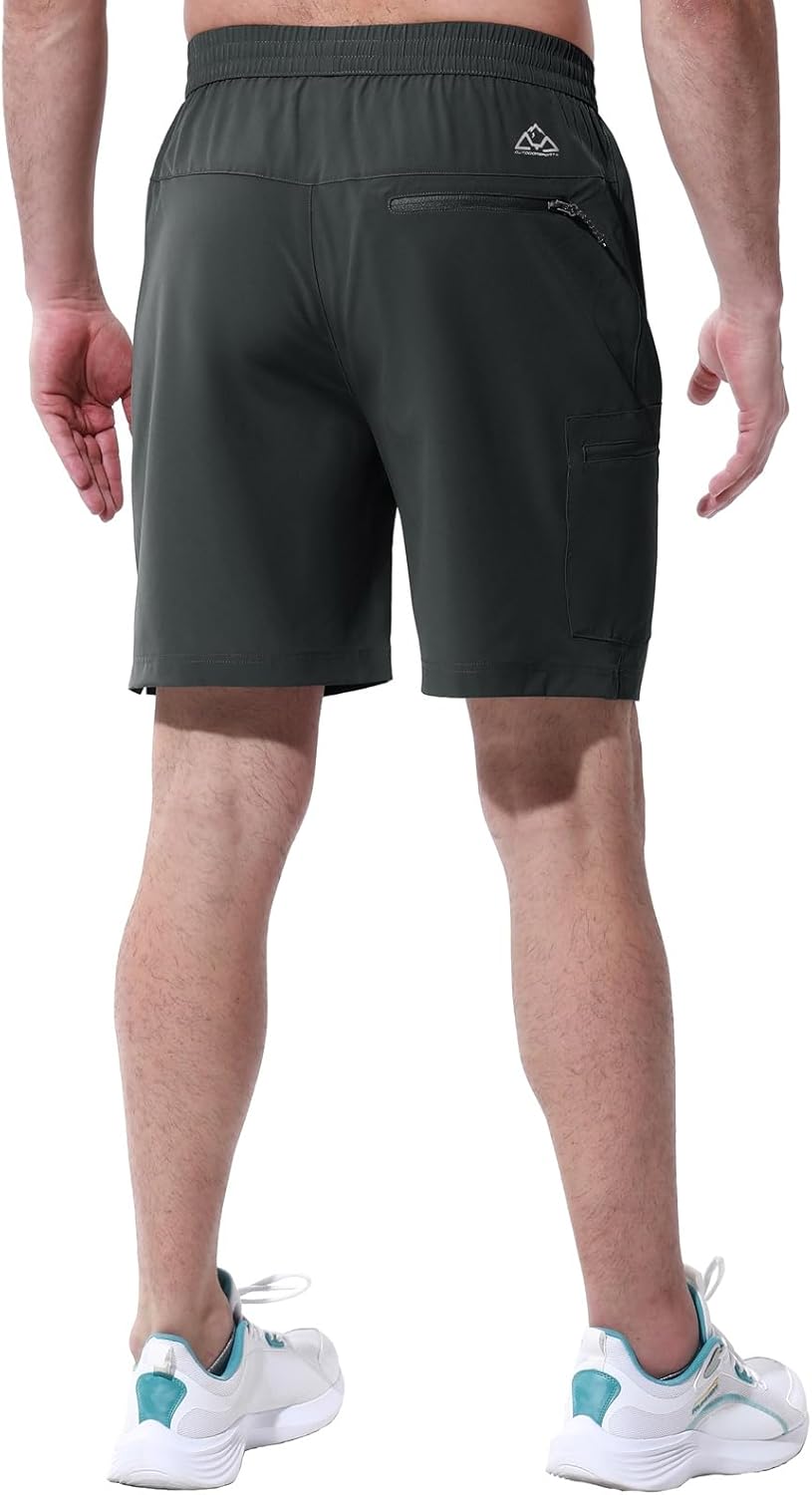 Thumbnail 3 de Rdruko Kurze Hosen Herren Sport Shorts Stretch – Wandern, Laufen und Outdoors mit 4 Reißverschlusstaschen