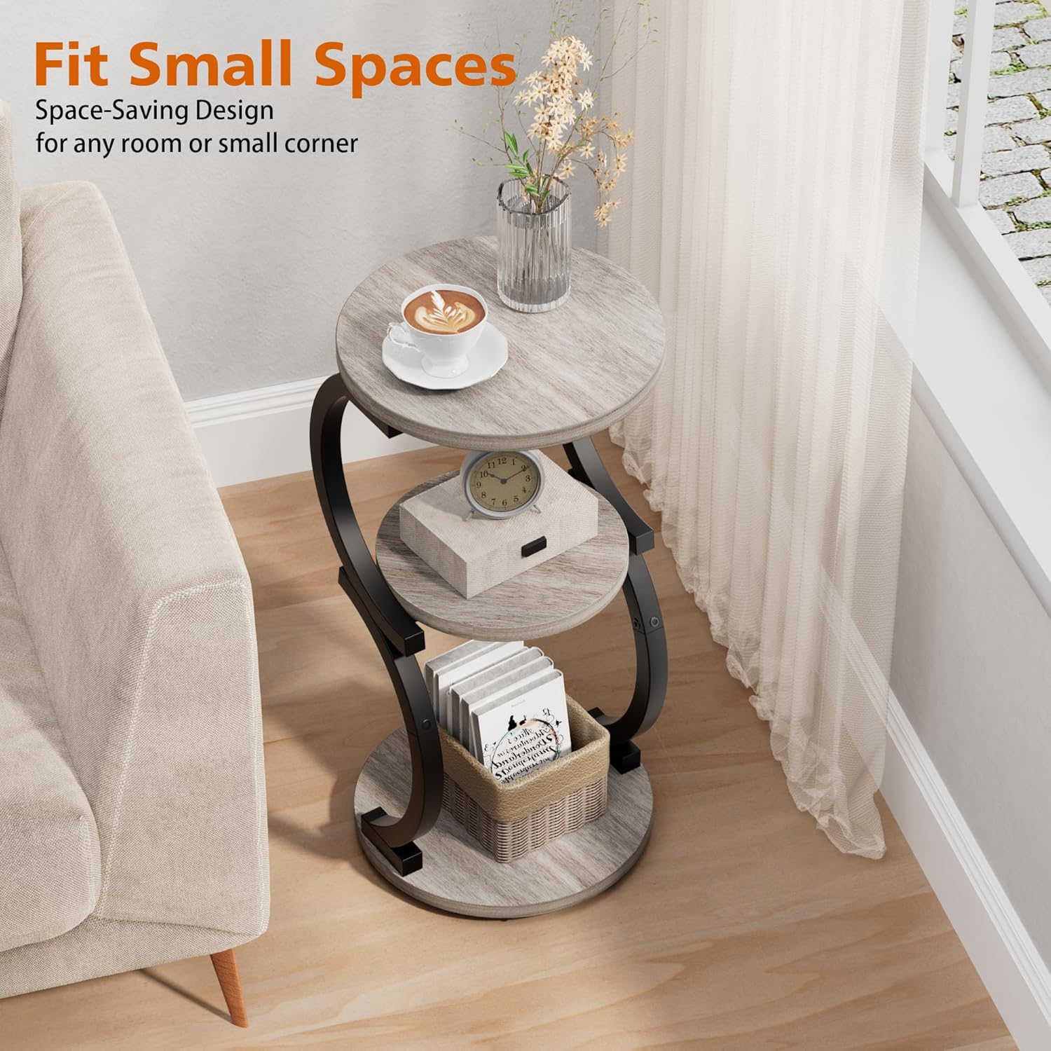 Detalle 2 de JUSTOGO Side Table, 3-Tier