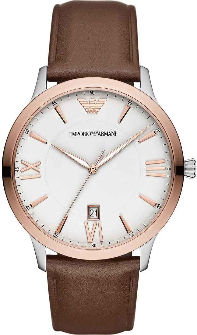 Thumbnail 4 de Emporio Armani Orologio Analogico Quarzo da 43 mm con Cinturino in Pelle Nera