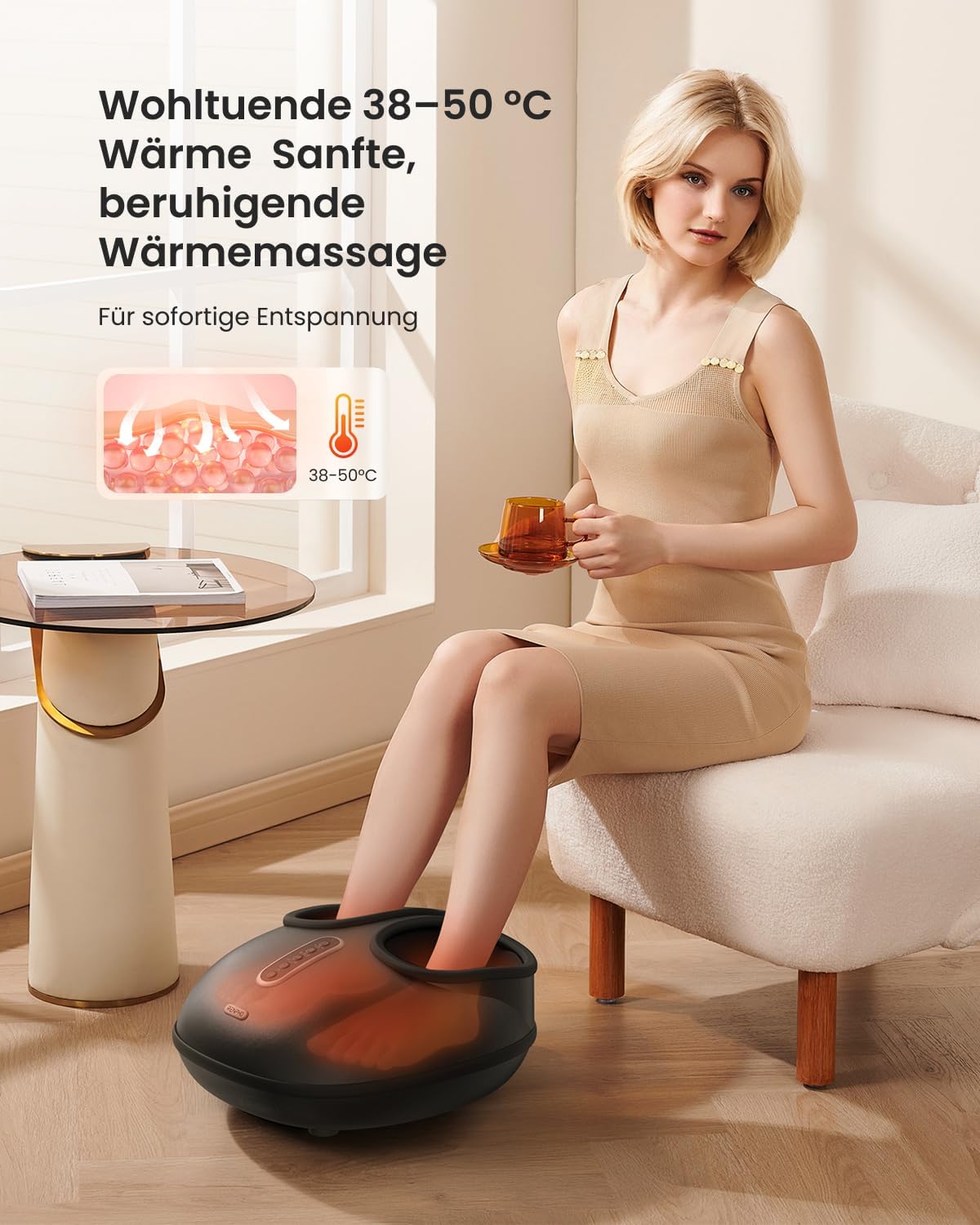 Thumbnail 2 de RENPHO Fußmassagegerät mit Wärme (2026) für Zehen & Fußgewölbe, Shiatsu, Flexibles Soft-Material – bis EU 46
