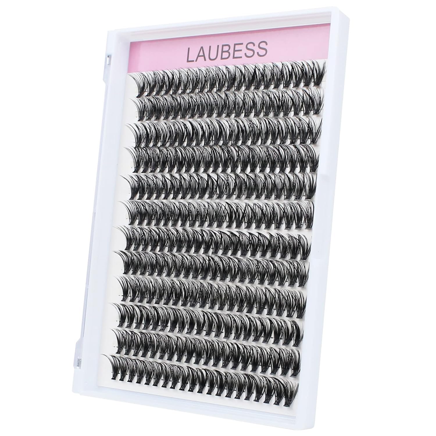 Detalle de LAUBESS Cluster Lashes D Curl Mixed Tray (40D-0.07D-Mix8-14) – Wimpern-Extensions im Cluster-Format