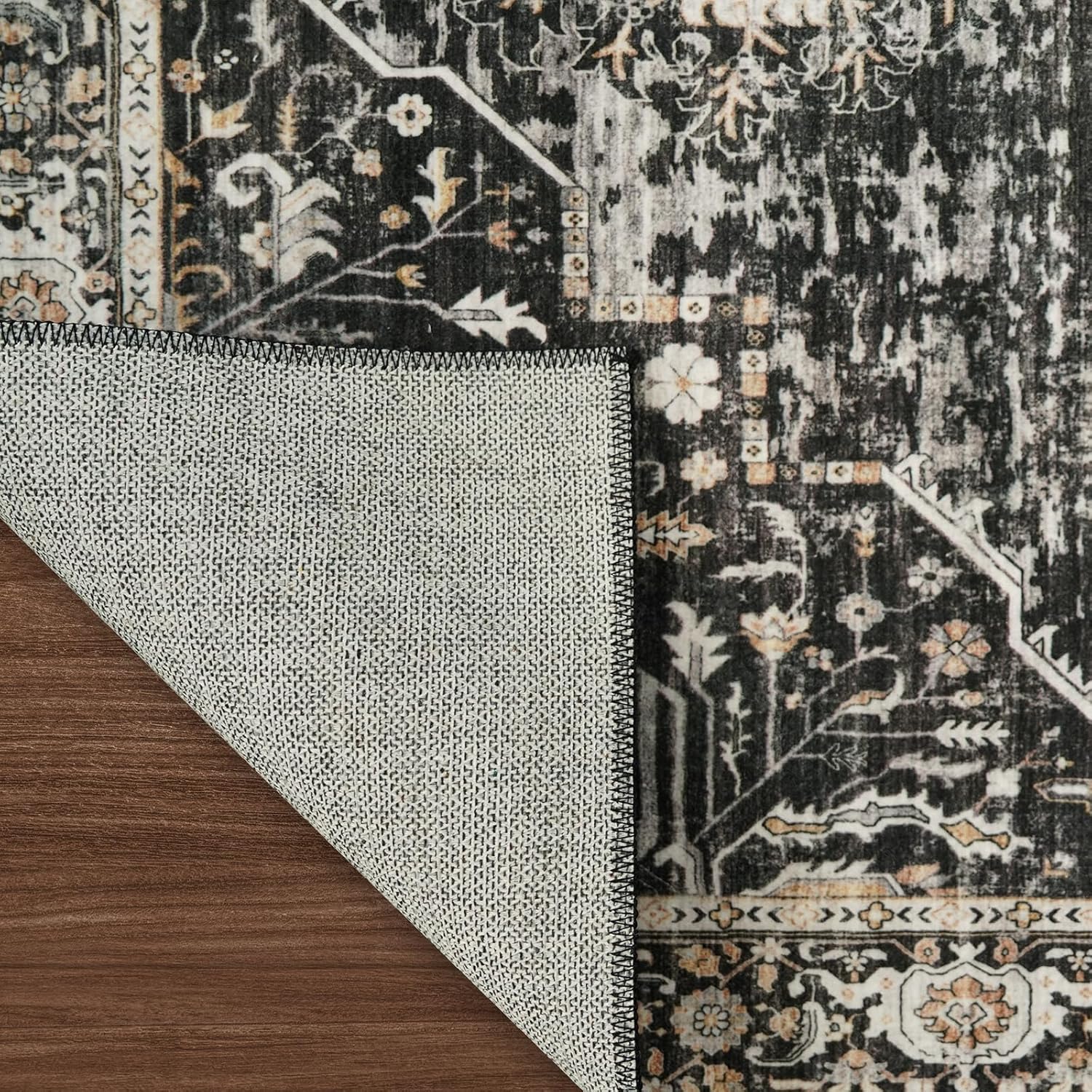 Thumbnail 3 de RUUGME Washable 11x15 Area Rug – Large Vintage Rug with Non-Slip Backing, Stain Resistant, Indoor Carpet for Bedroom or Dining Room