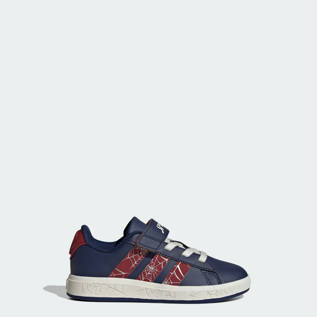 Detalle de Zapatilla adidas Marvel Spider-Man Grand Court – azul, para fans de Spider-Man