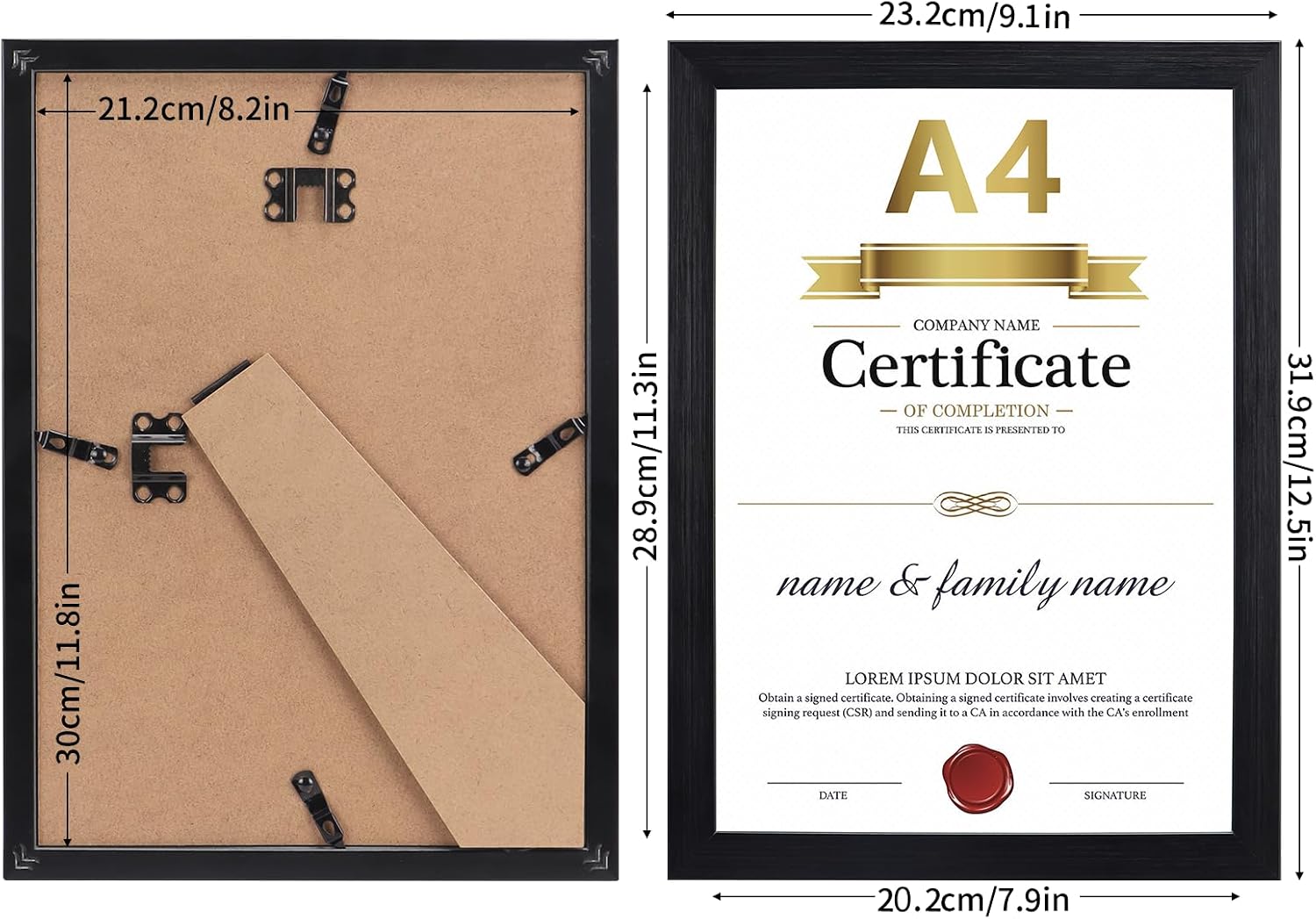 Detalle 2 de Giftgarden Black A4 Picture Frame Set (7) for Desk or Wall Display
