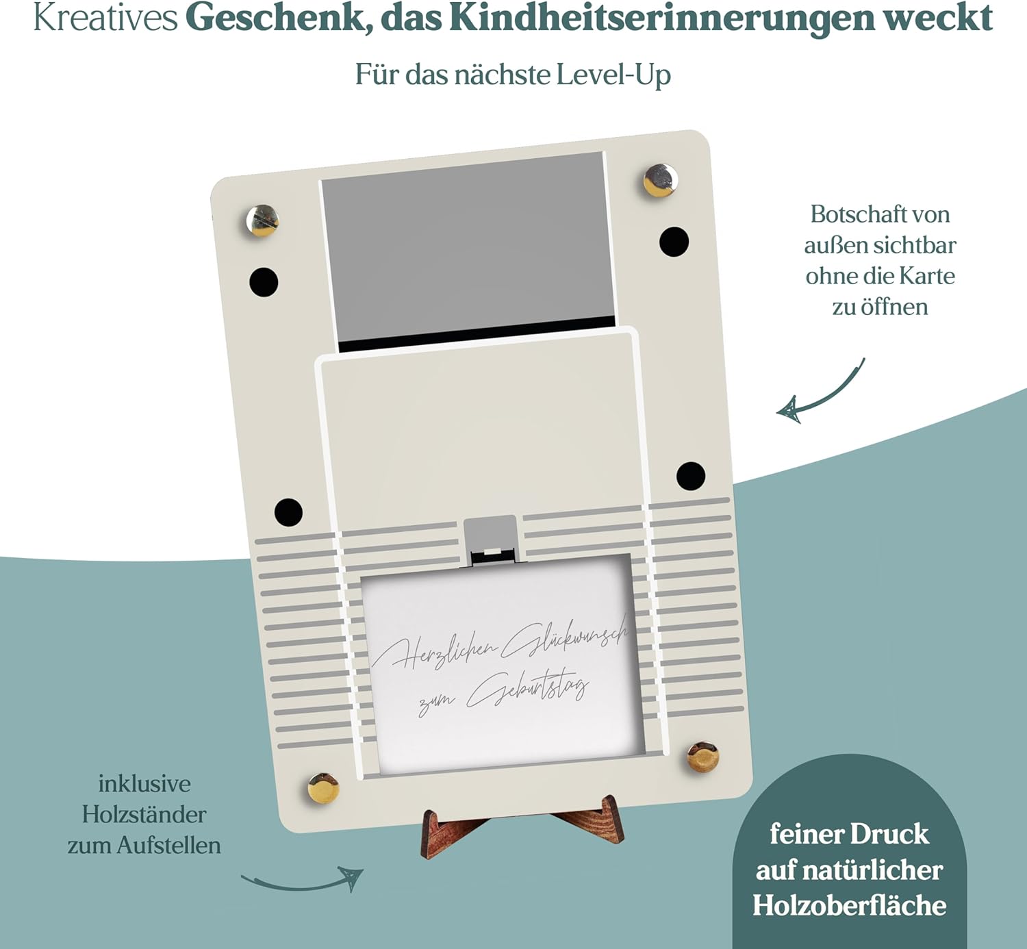 Thumbnail 4 de Retro Konsole XL Geldgeschenk aus Holz 20x15cm