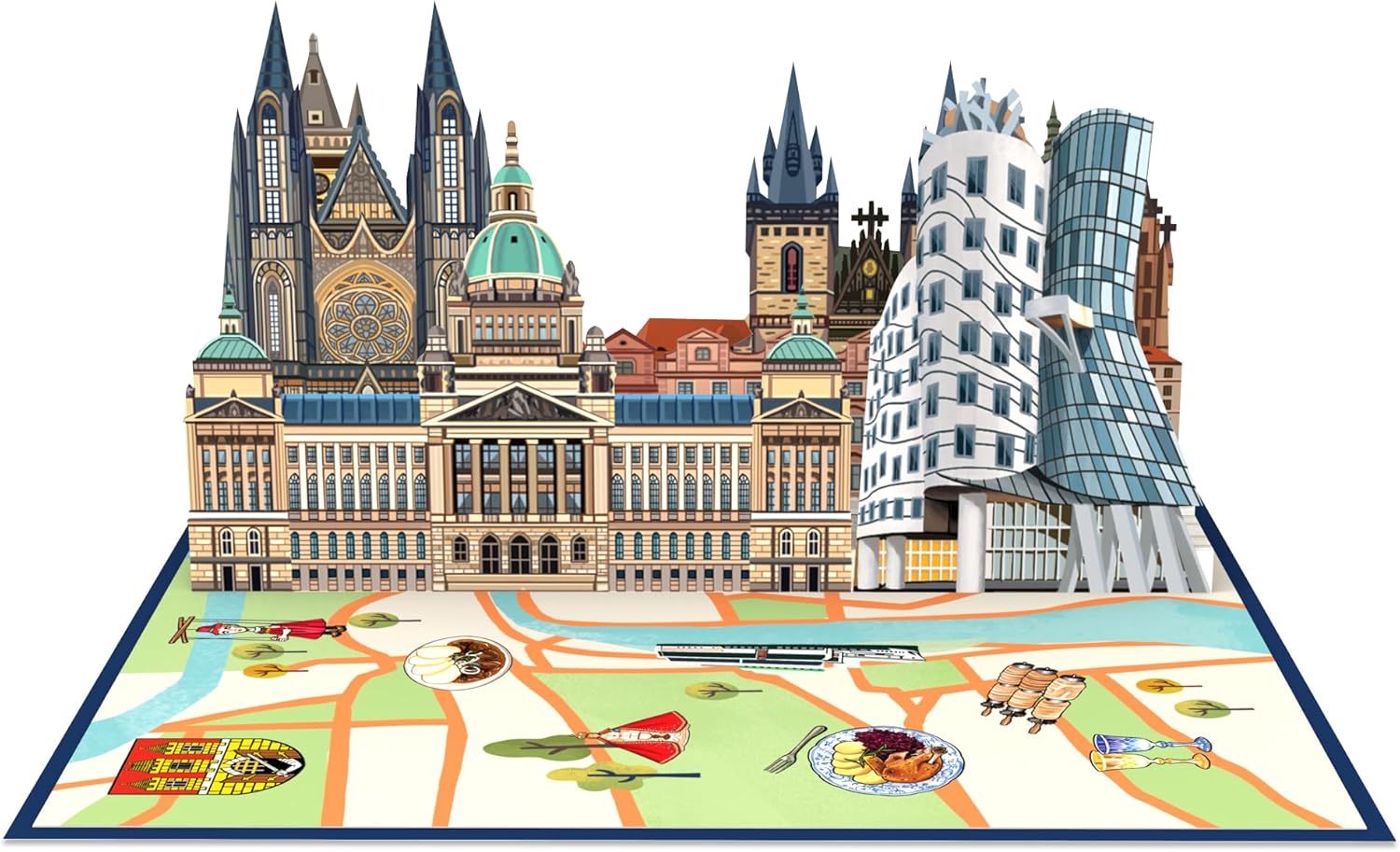 Thumbnail 4 de papercrush® Biglietto pop up Praga in 3D con busta e spazio per auguri