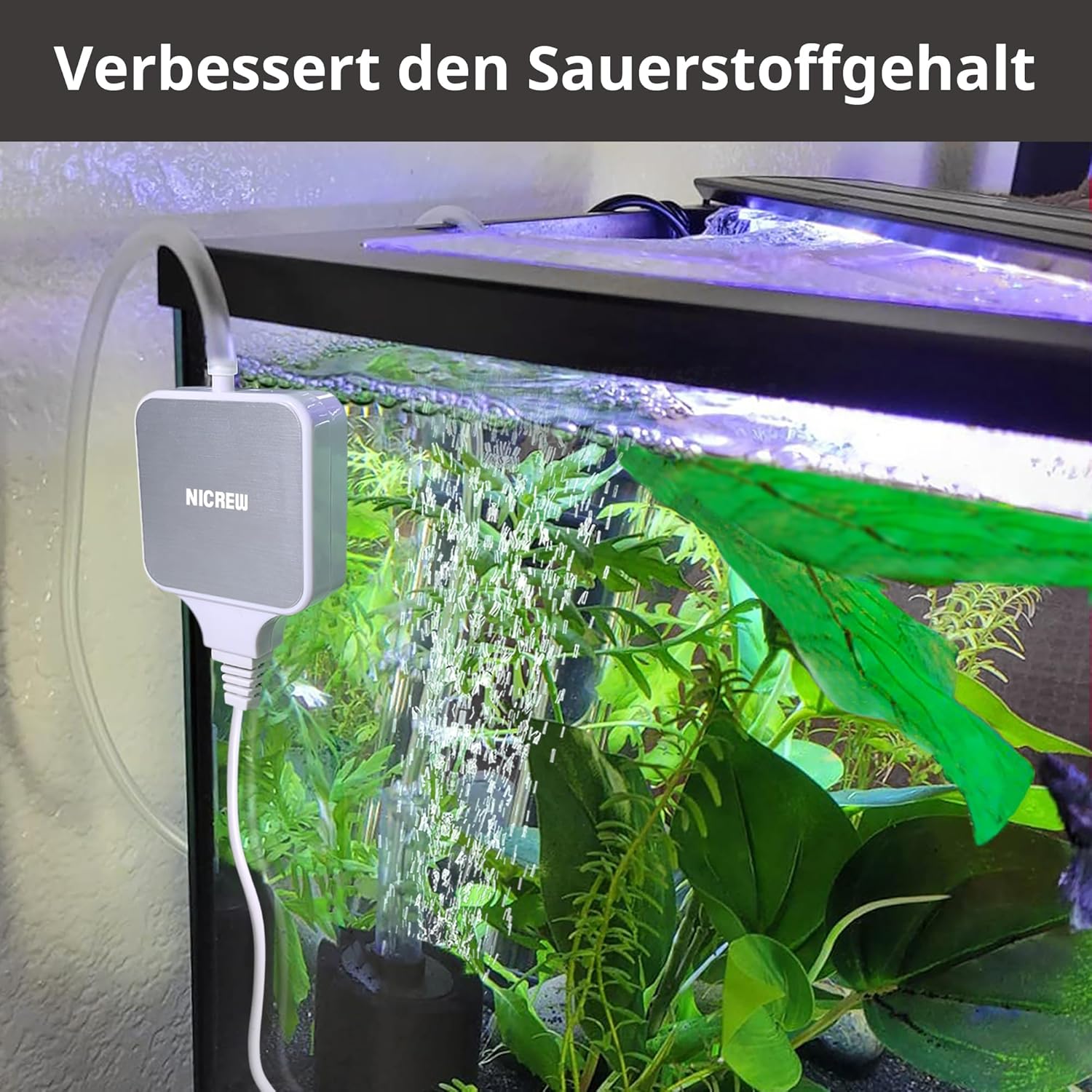 Thumbnail 2 de NICREW Aquarium Luftpumpe bis 40 L Nano Silent