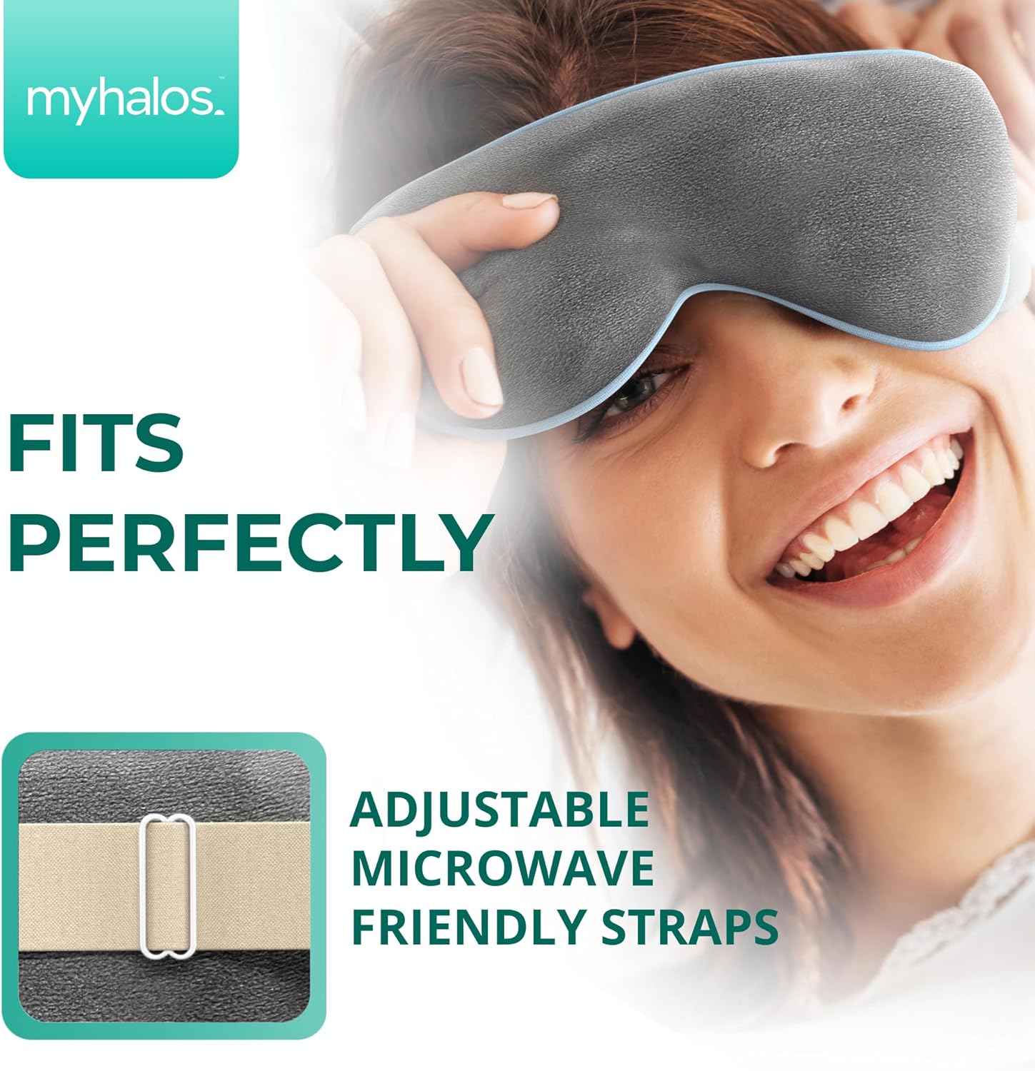 Thumbnail 3 de MyHalos Heated Eye Mask for Dry Eyes — Moist Heat Steam Compress (Microwaveable, Reusable, with Travel Pouch)