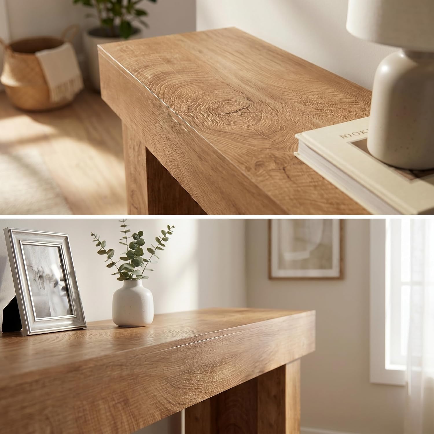 Detalle 2 de LITTLE TREE FCCA-ES57 63-Inch Oak Console Table for Entryways