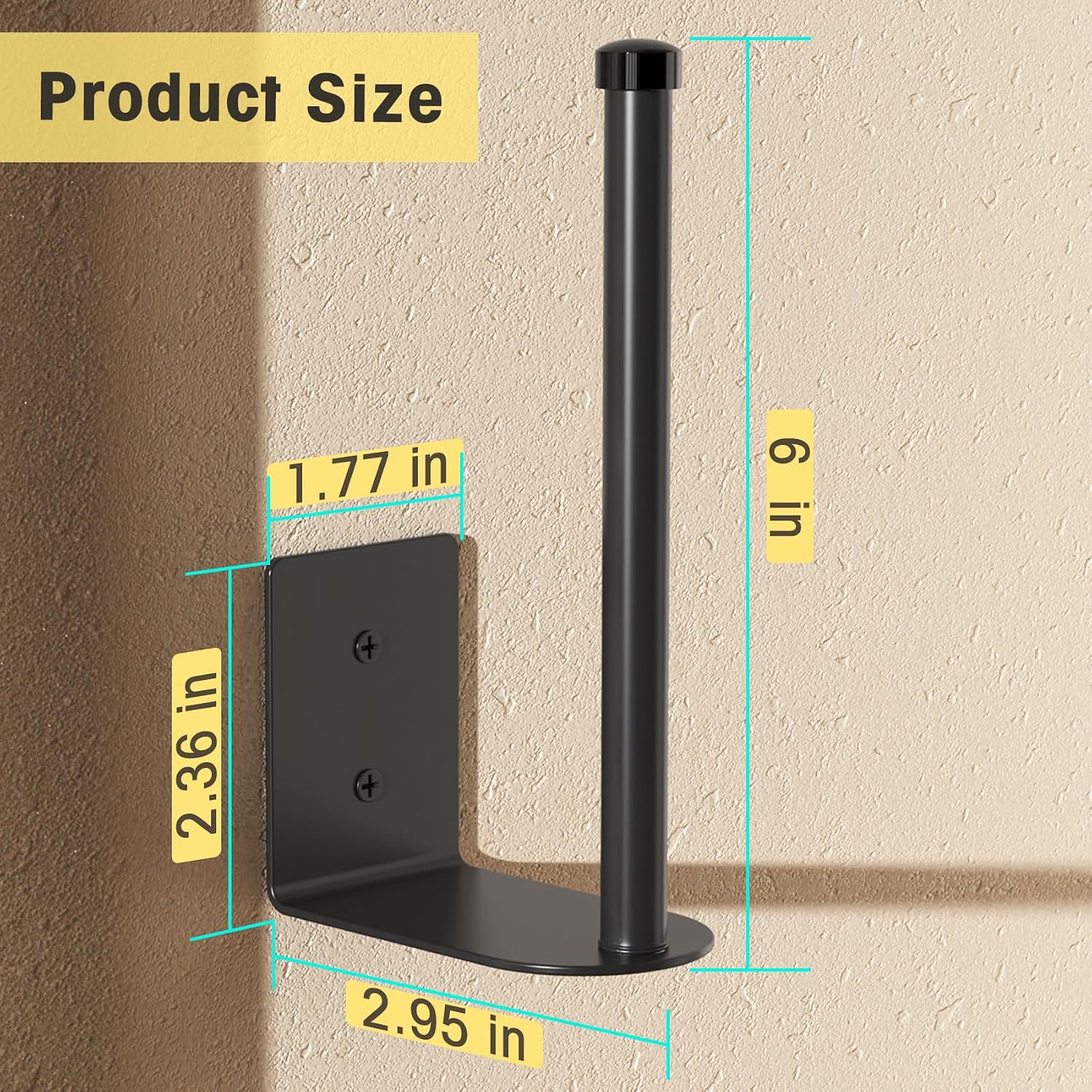 Thumbnail 2 de Durmmur 2 Pack Hat Racks for Baseball Caps — Stainless Steel, Wall/Door Mount, Black