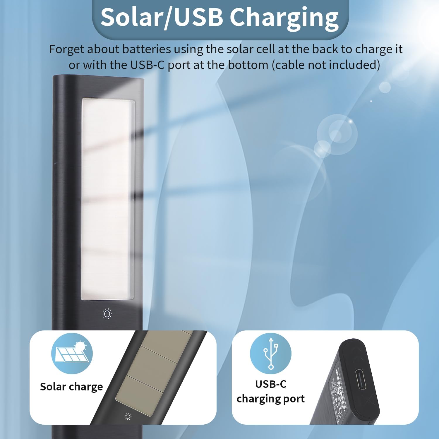Detalle de Rechargeable Solar Remote Replacement for Samsung Smart TV (Solarcell, USB‑C Fast Charging, Voice & BT)