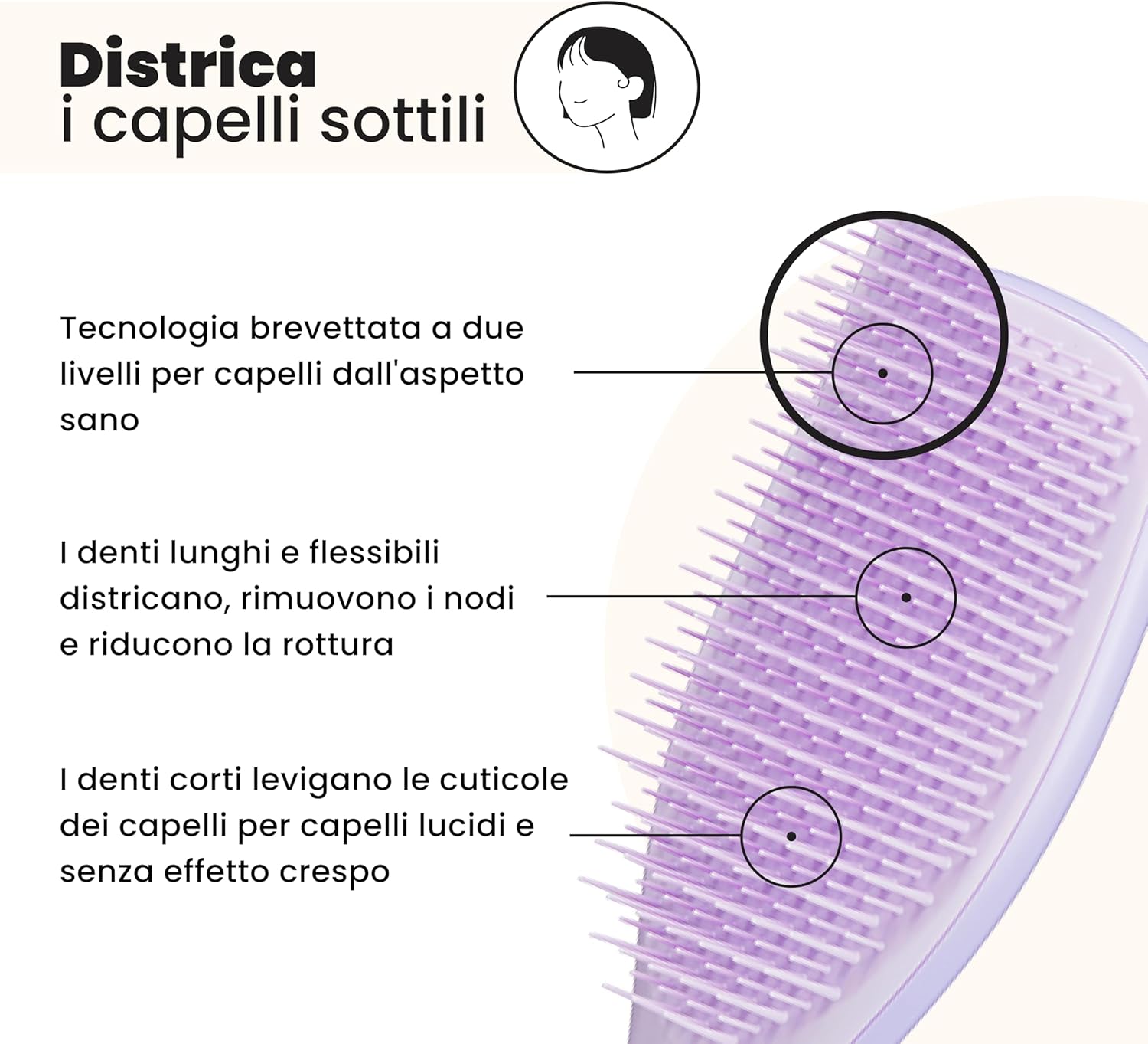 Thumbnail 1 de Tangle Teezer Fini e Fragili Ultimate Detangler – Spazzola delicata per capelli colorati, fini e sottili (Viola Ipnotico)