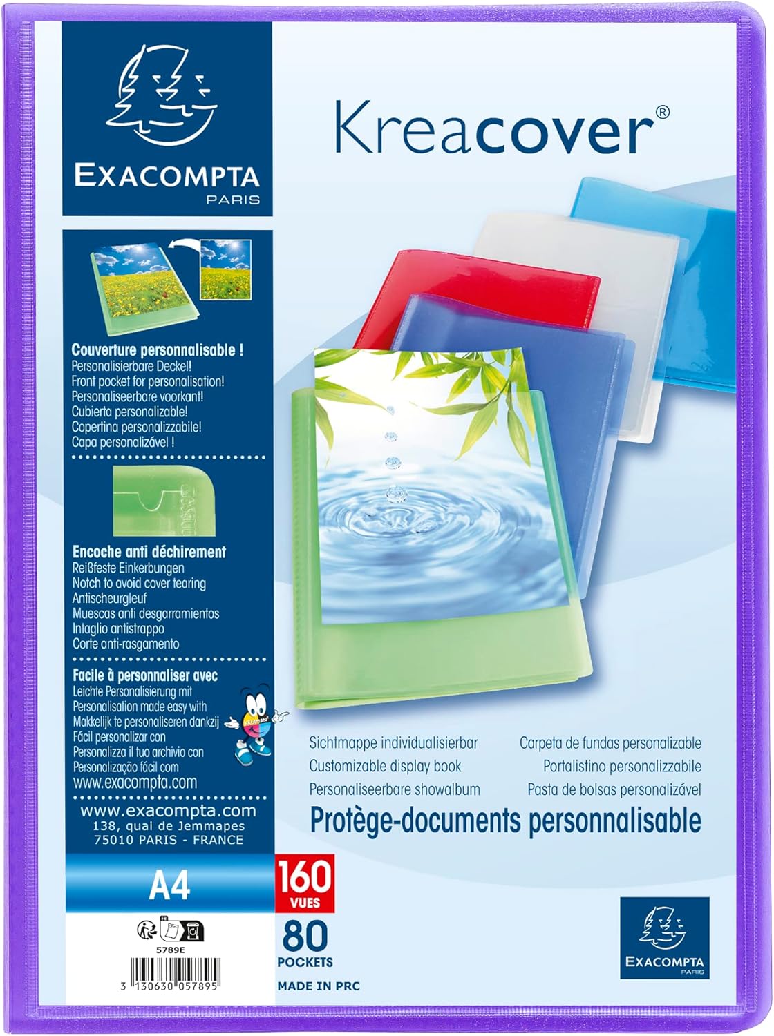 Thumbnail 2 de Exacompta 5789E Kreacover Chromaline – Protège-documents 80 poches A4, 24 x 32 cm