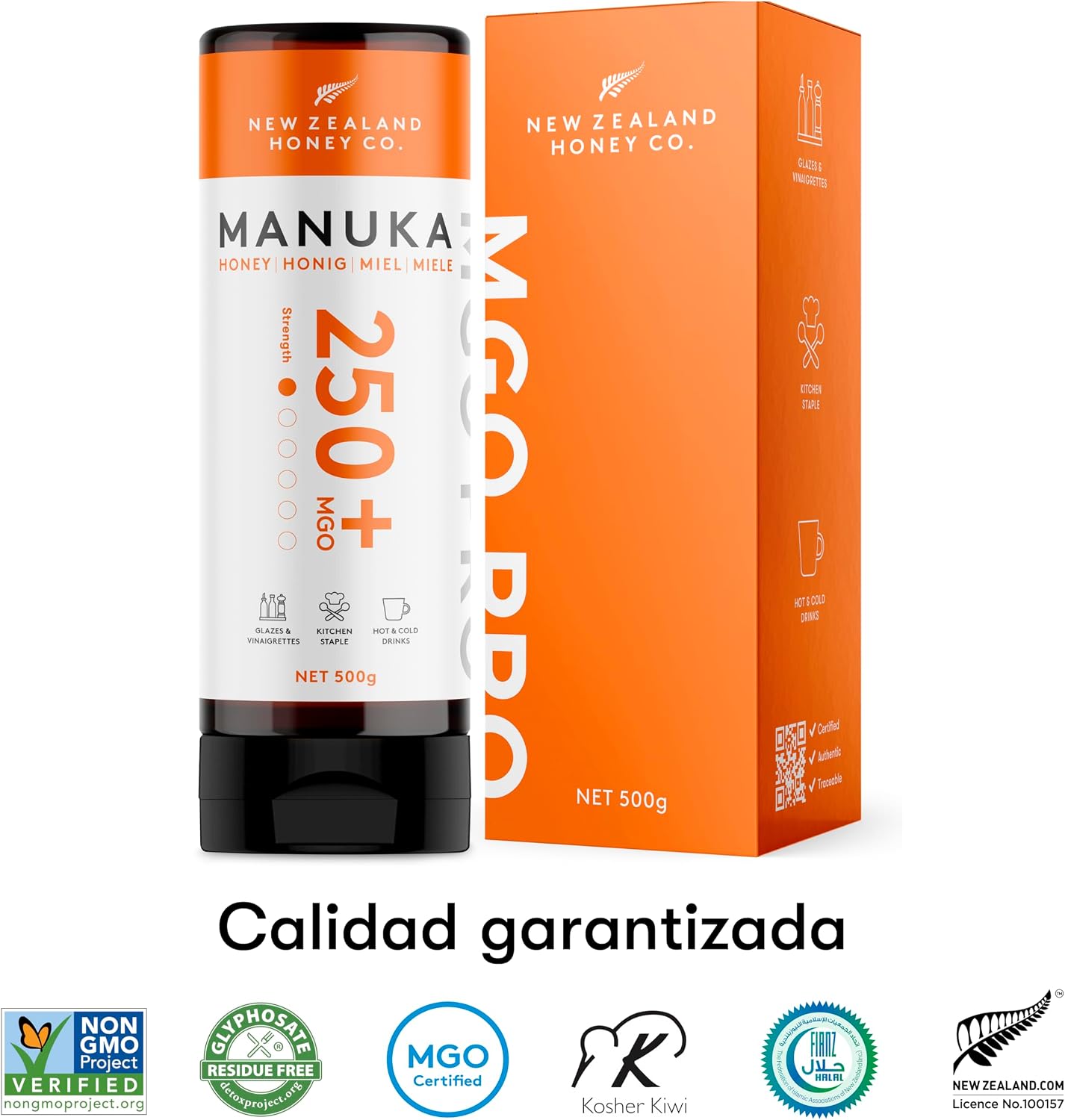 Detalle 2 de New Zealand Honey Co. Miel de Manuka MGO 250+ 🍯 500g