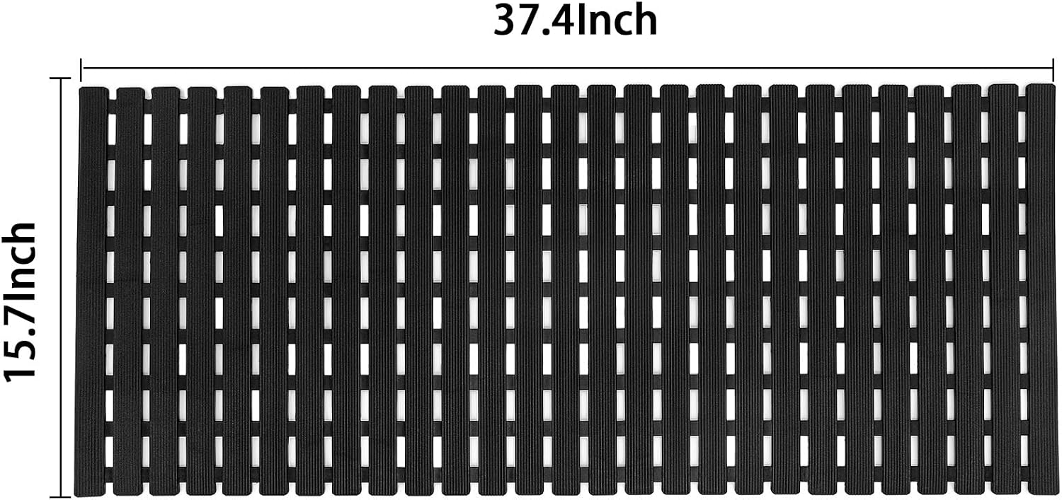 Thumbnail 4 de BEMISO Non-Slip Bathtub Mat, 37.4 x 15.7 Inches, with Suction Cups and Drain Holes