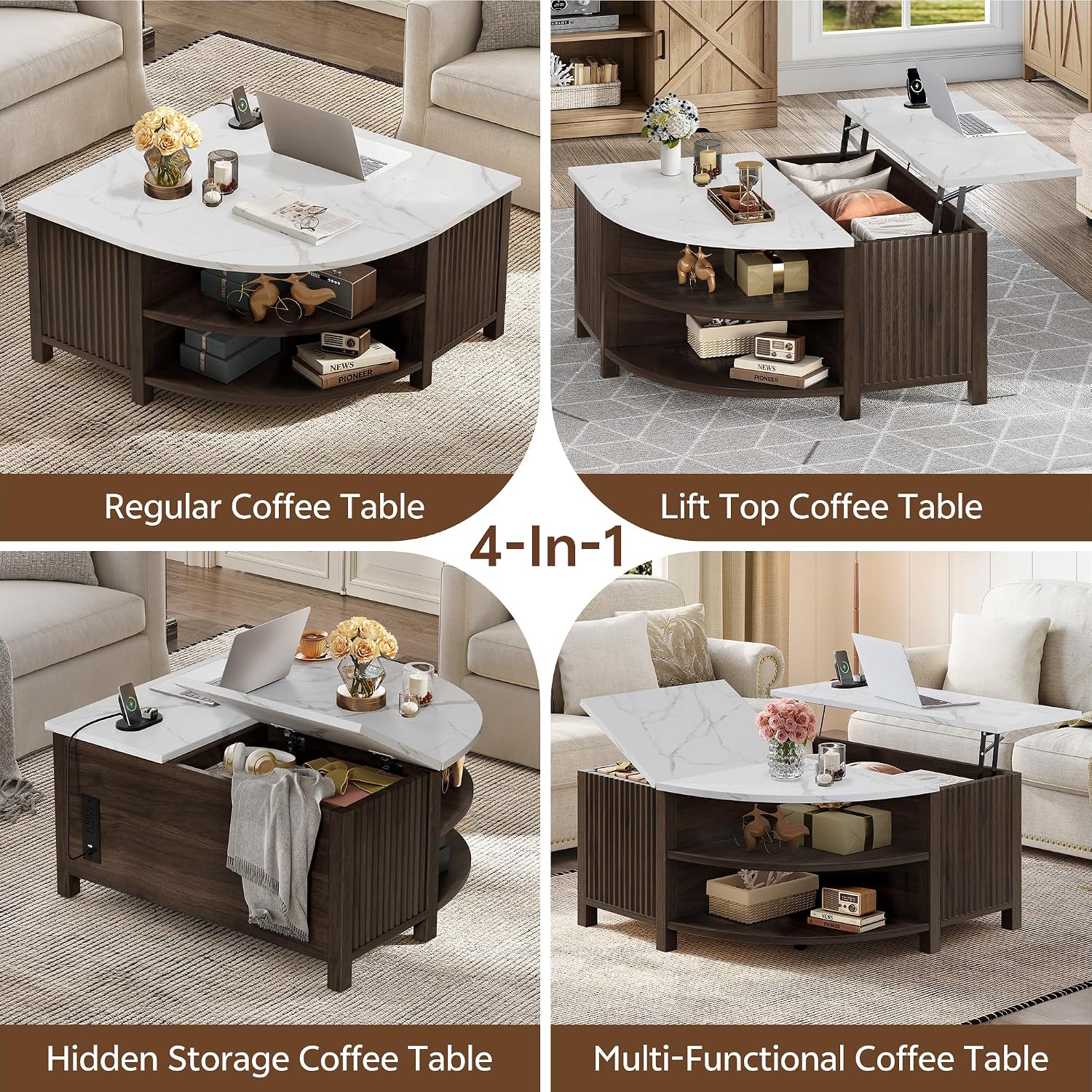 Thumbnail 4 de Homiflex Lift-Top Coffee Table, 35.4-Inch