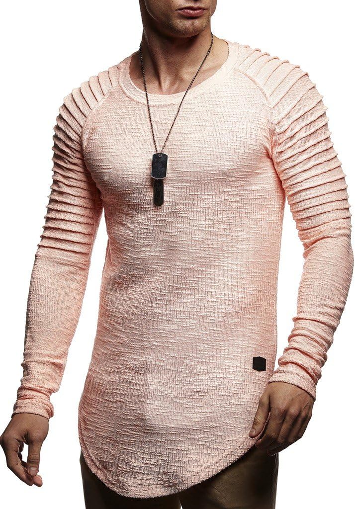 Detalle 2 de Leif Nelson LN-8310: Maglione da Uomo Girocollo in Felpa, comfort everyday