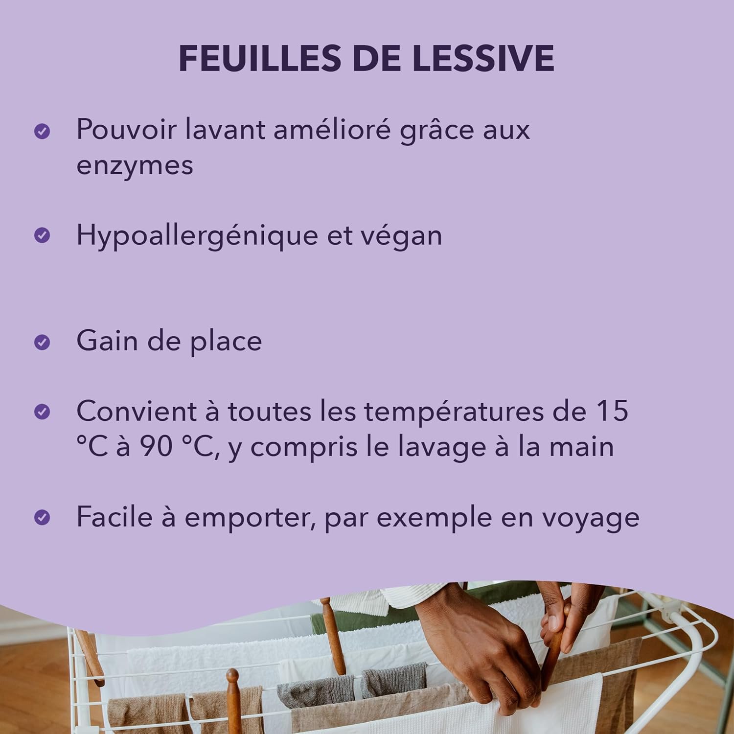 Thumbnail 1 de Cosmeau Lessive en feuilles Lavande – jusqu’à 120 cycles, pour blanc, couleurs et noirs