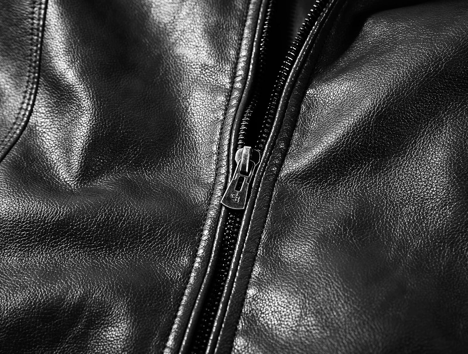Detalle de WULFUL PY-1303 Men's Faux Leather Motorcycle Jacket with Stand Collar