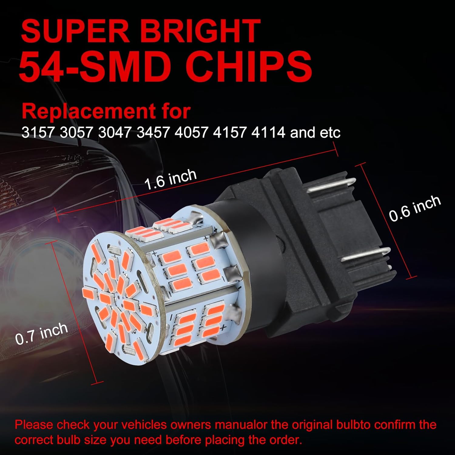 Detalle de iFunyLED 4-Pack 3157 LED Bulbs for Brake/Tail Lights