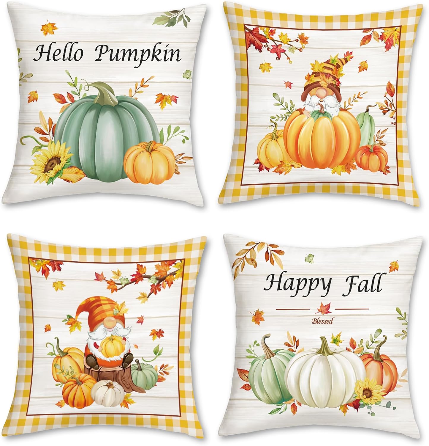Thumbnail 6 de Bonhause Autumn Pumpkins Cushion Covers 45 x 45 cm ๐