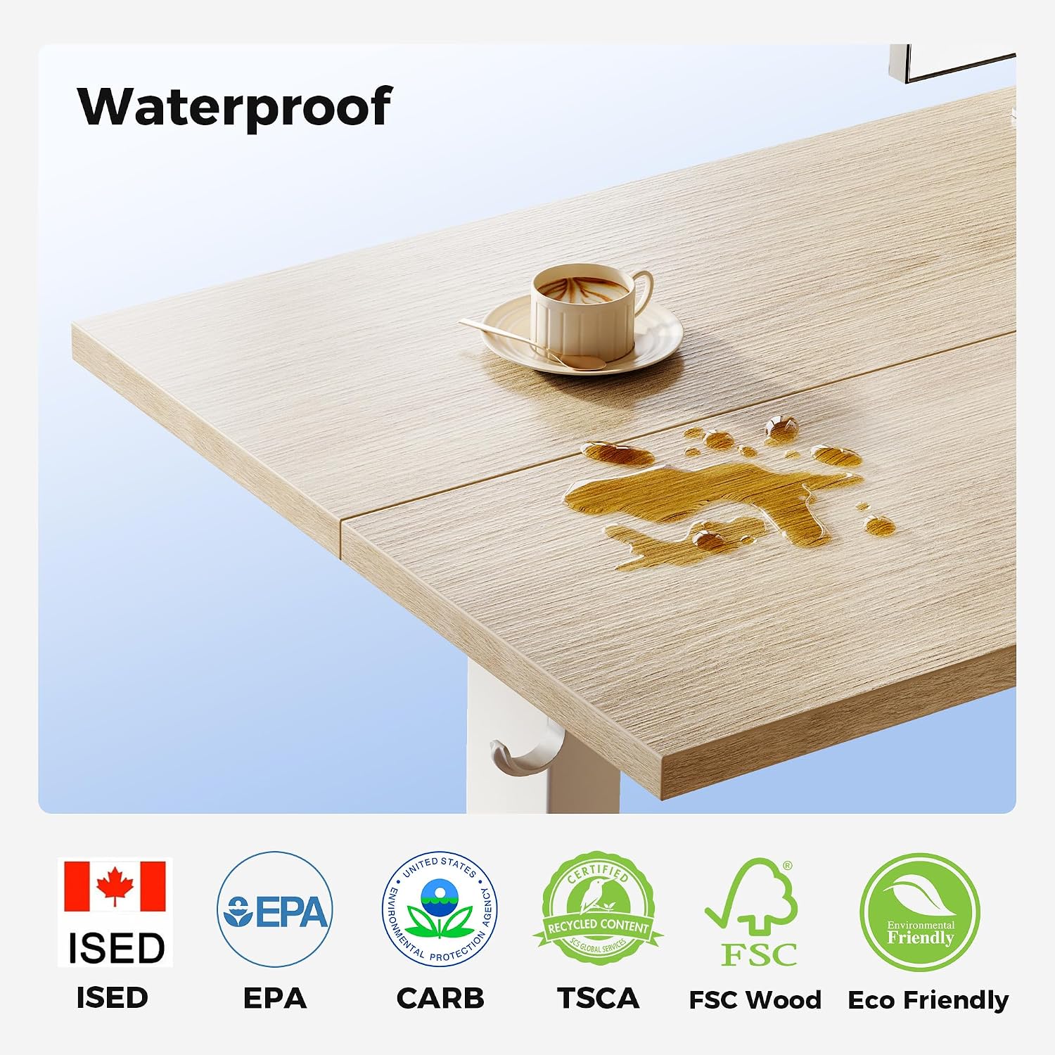 Detalle 2 de Agilestic DJ 40 x 24-Inch Electric Standing Desk, Maple, Memory Presets
