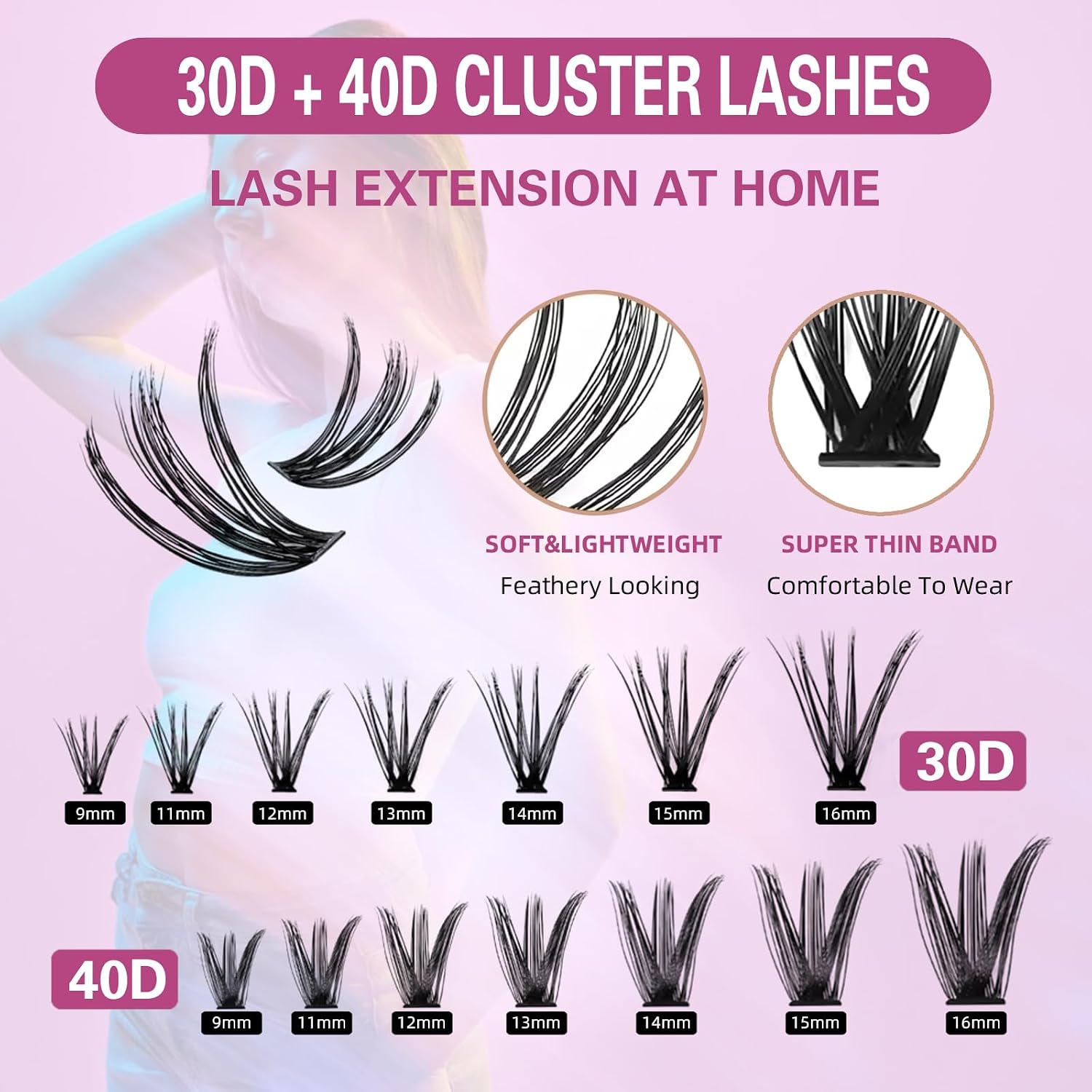 Thumbnail 2 de Qilnyeh Pestañas Cluster Lashes Kit 280 piezas
