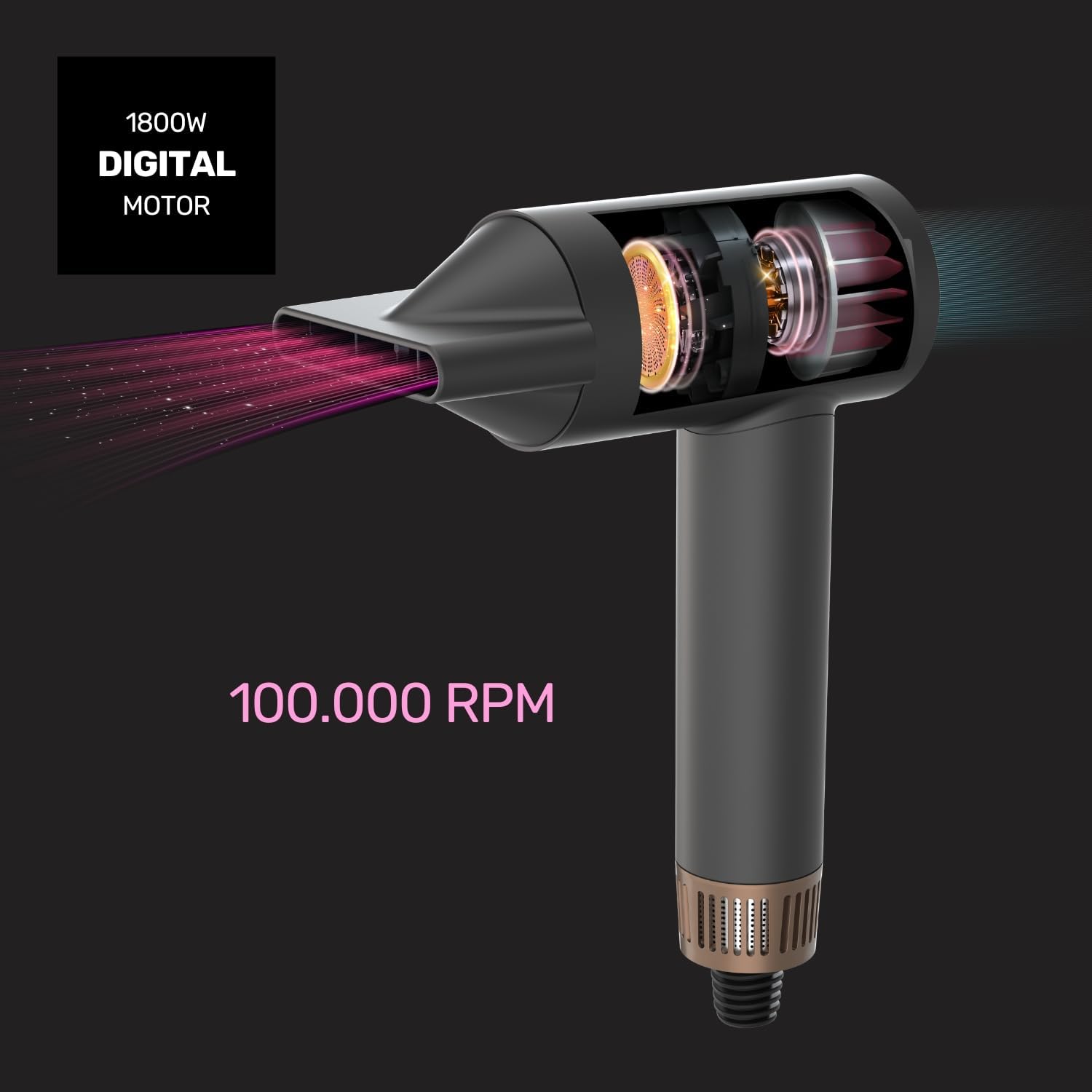 Detalle 2 de Taurus Force Compact+ secador 120.000 rpm
