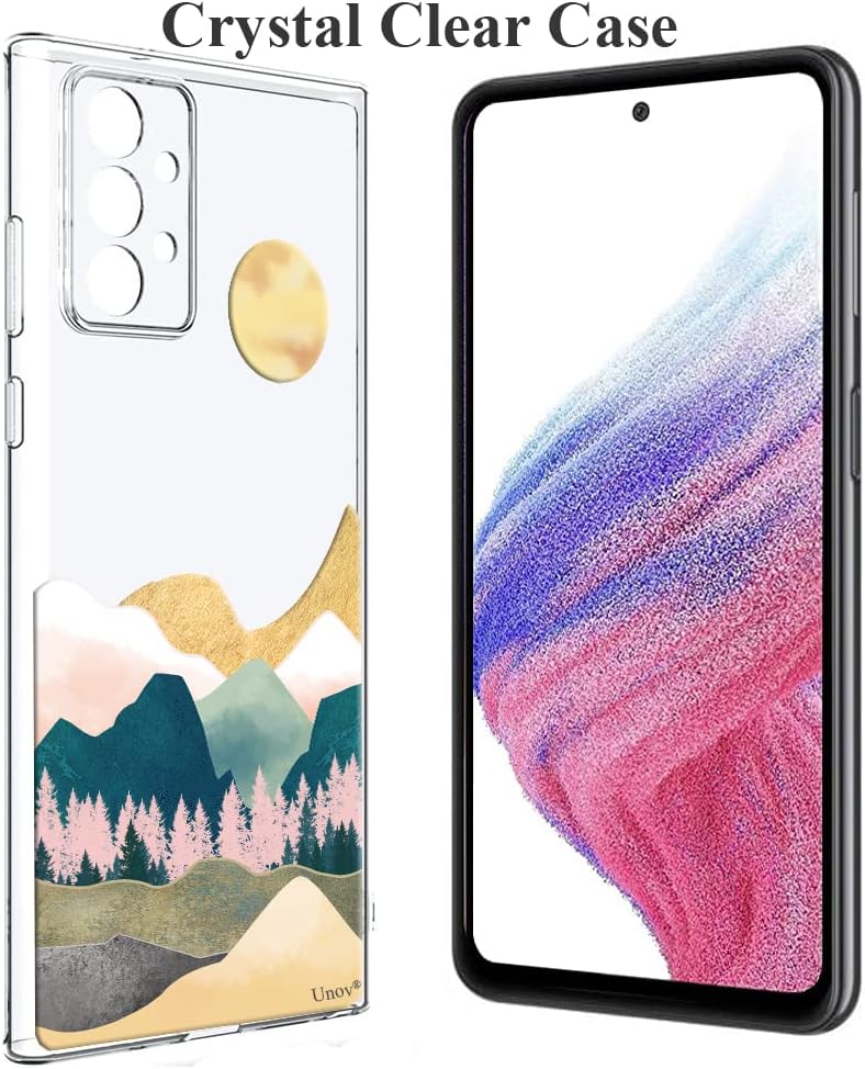 Detalle de Unov Case for Galaxy A53 5G – Clear Slim TPU with Serria Mountains Embossed Pattern