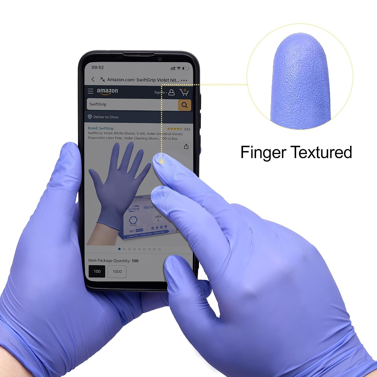 Thumbnail 6 de SwiftGrip Nitrile Exam Gloves 3mil Large