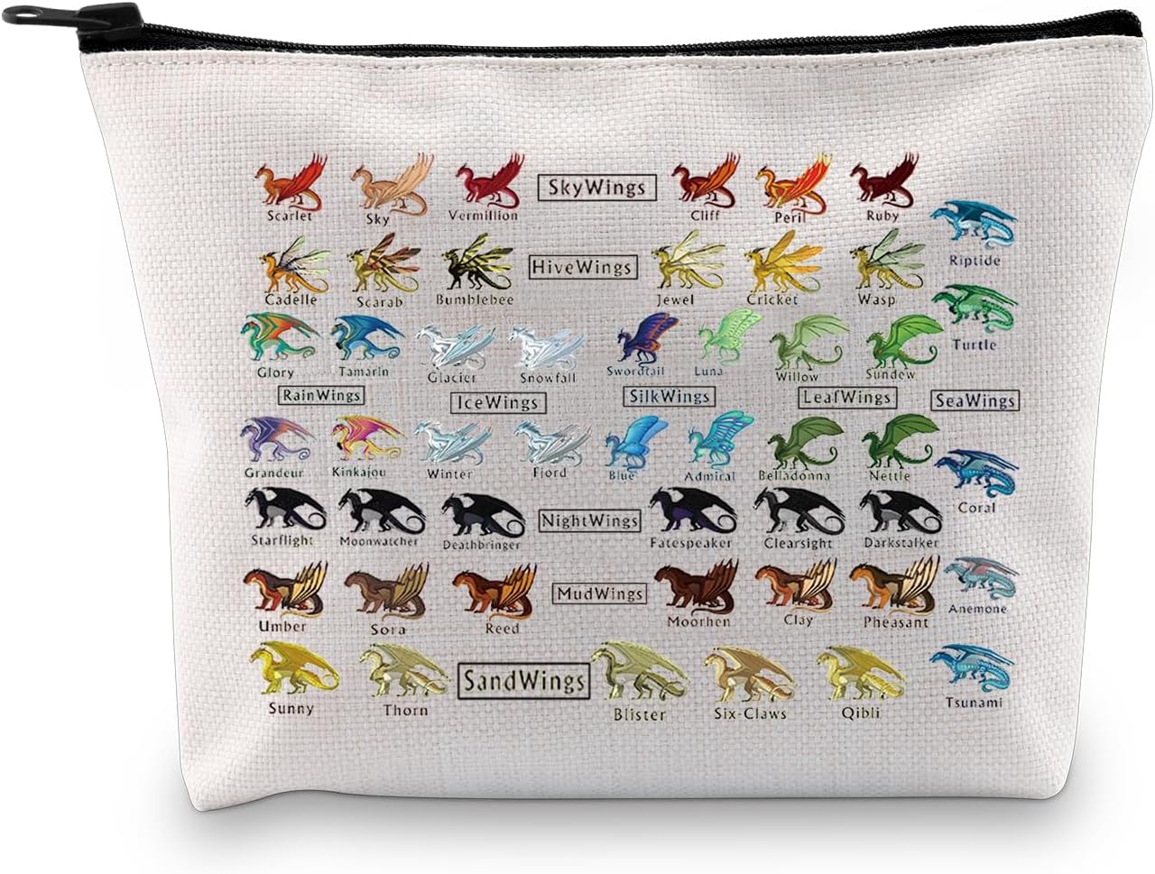 Detalle de PXTIDY Dragon Makeup Bag, 9 × 7 in
