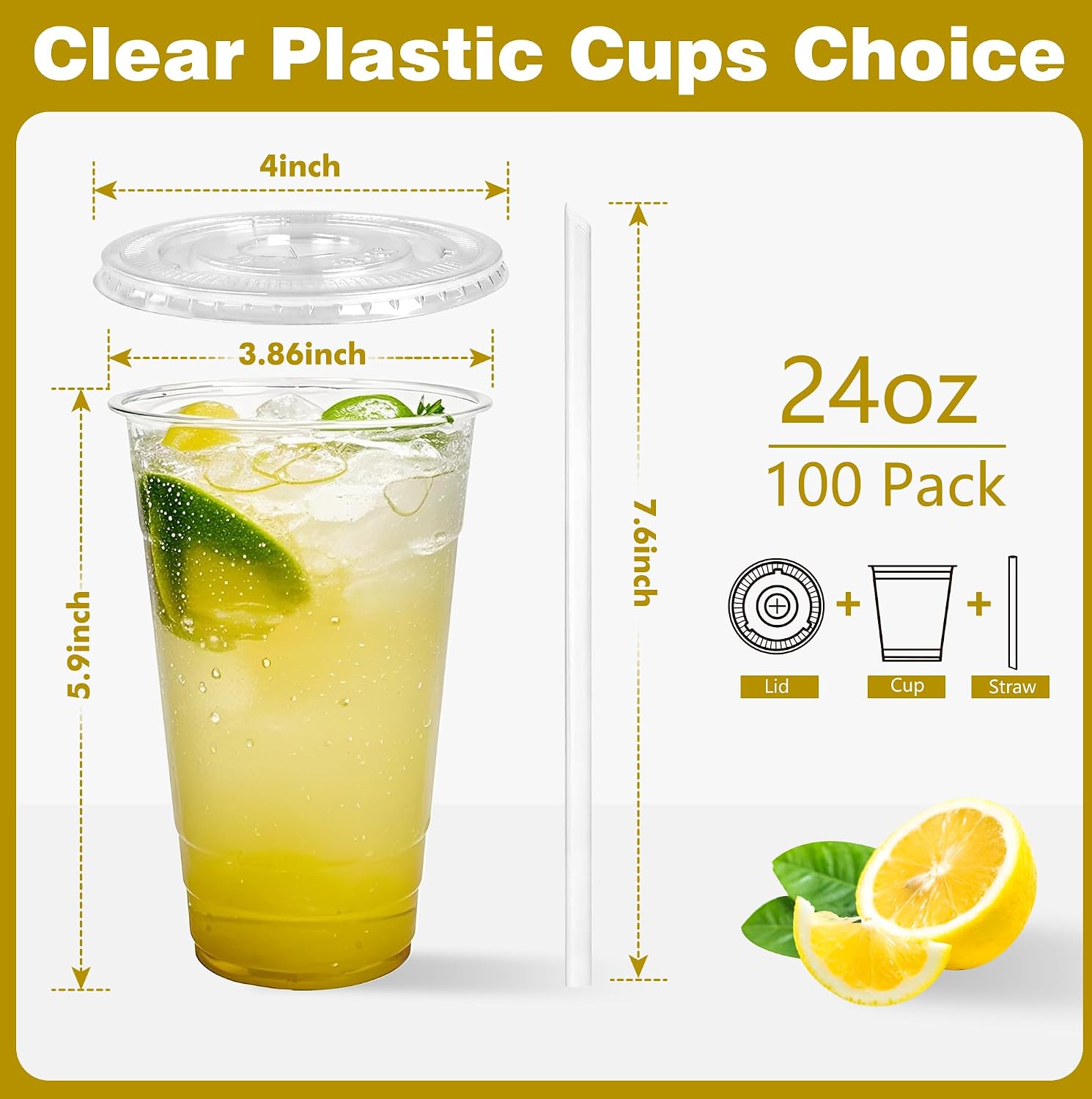 Thumbnail 1 de Charmount 24 oz Clear Plastic Cups 🥤