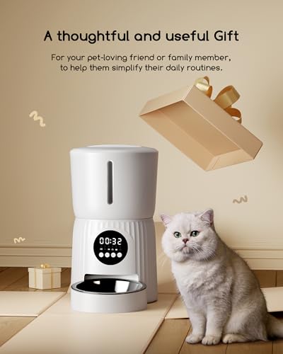 Thumbnail 7 de Comedero Automático Faroro 4L: alimentación programada, voz grabable y alimentación lenta para gatos y perros pequeños