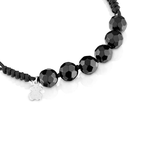 Thumbnail 2 de TOUS Pulsera de Cordón Negra de Onix con Motivo de Oso en Plata de Primera Ley – Colección Basics, 16.5 cm