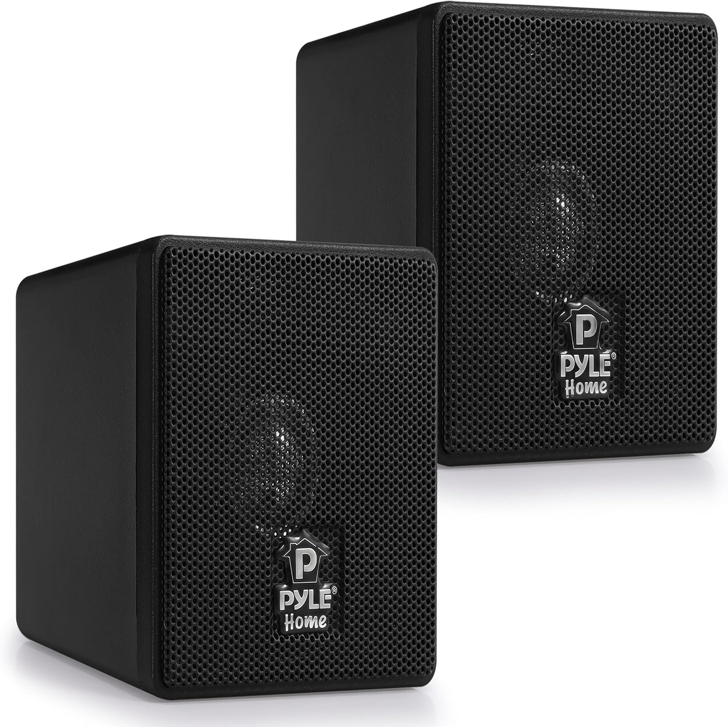Detalle de Pyle 7.6cm Mini Cube Bookshelf Speakers — 100W Pair for Home Audio