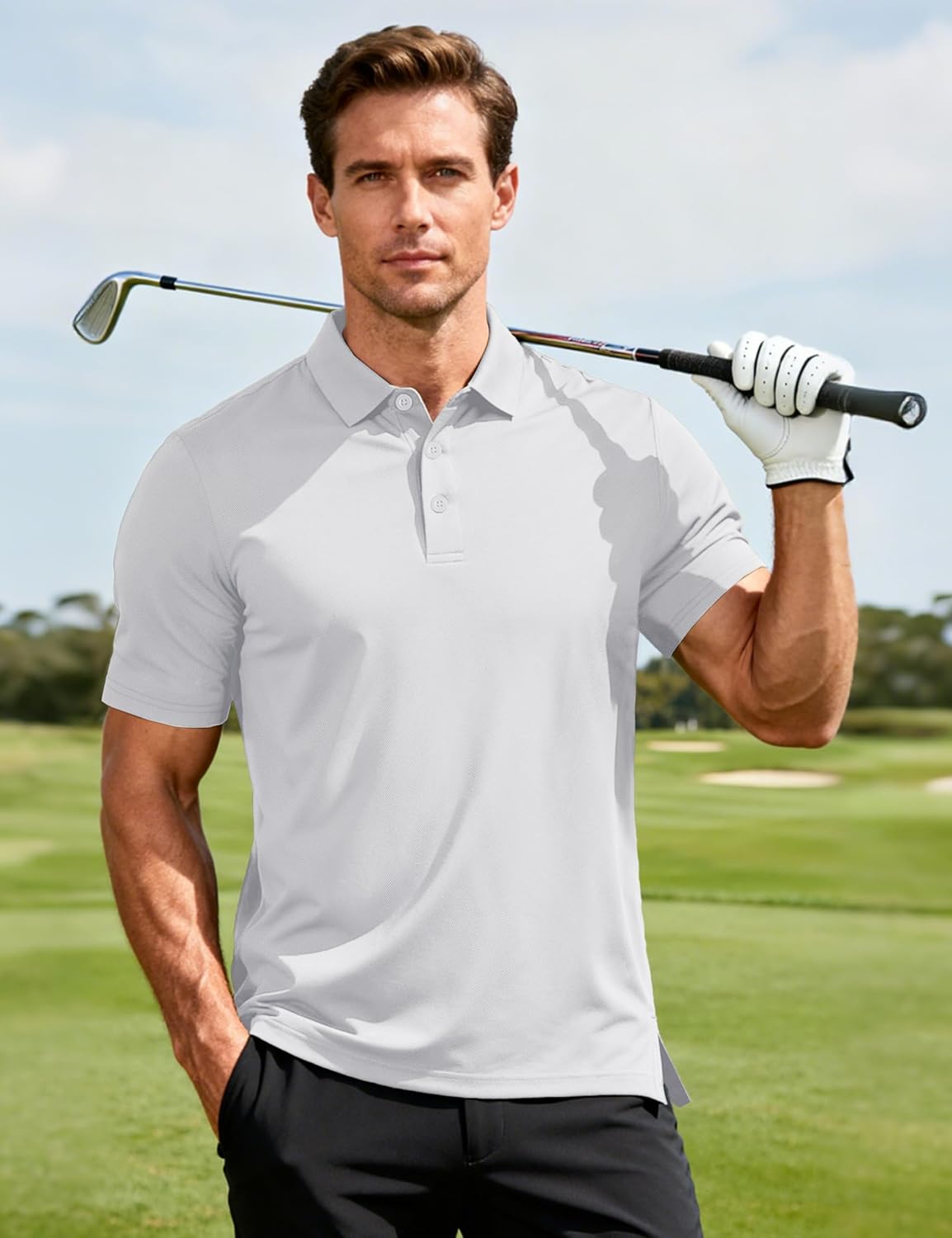 Thumbnail 1 de MAGCOMSEN Men's Quick Dry Golf Polo Shirt – Short Sleeve Breathable Polo for Everyday Comfort