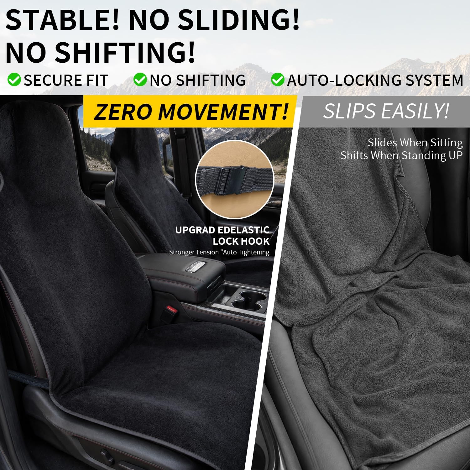 Detalle 2 de Umbrauto Car Seat Towel Cover, Black