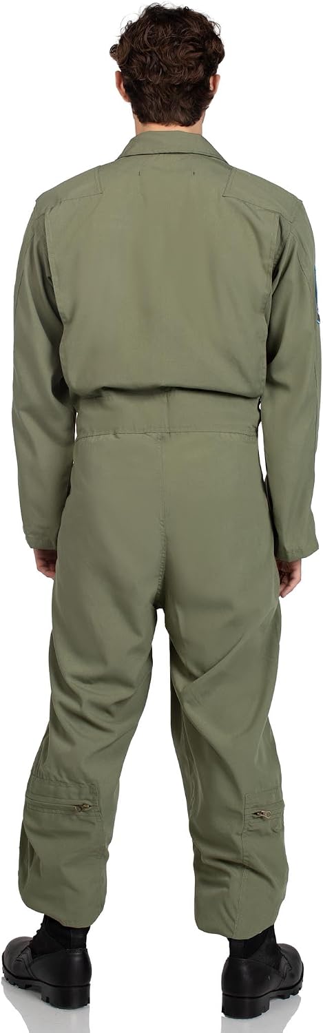 Detalle de Leg Avenue Men's Top Gun Flight Suit Costume with Interchangeable Badges