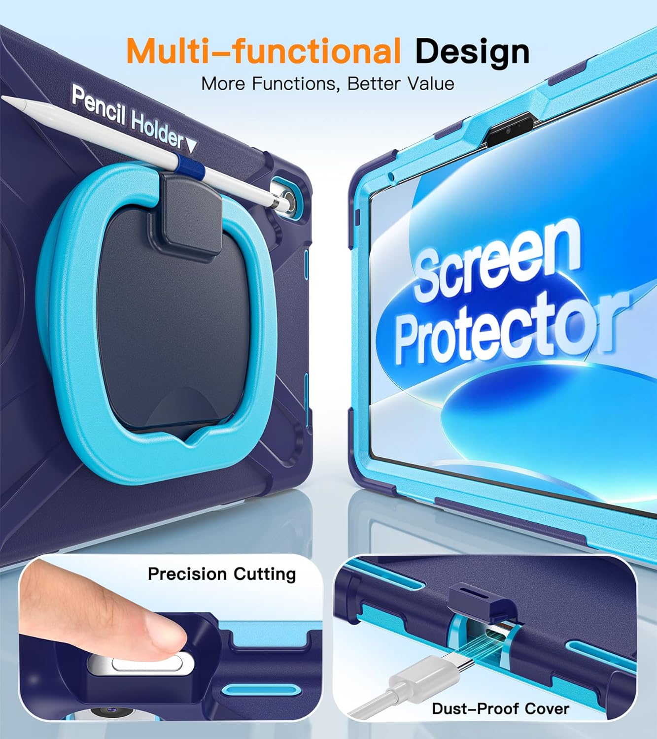 Thumbnail 6 de BATYUE Heavy Duty Case for iPad (A16) 11th/10th Gen (11''/10.9'') in Navy Blue